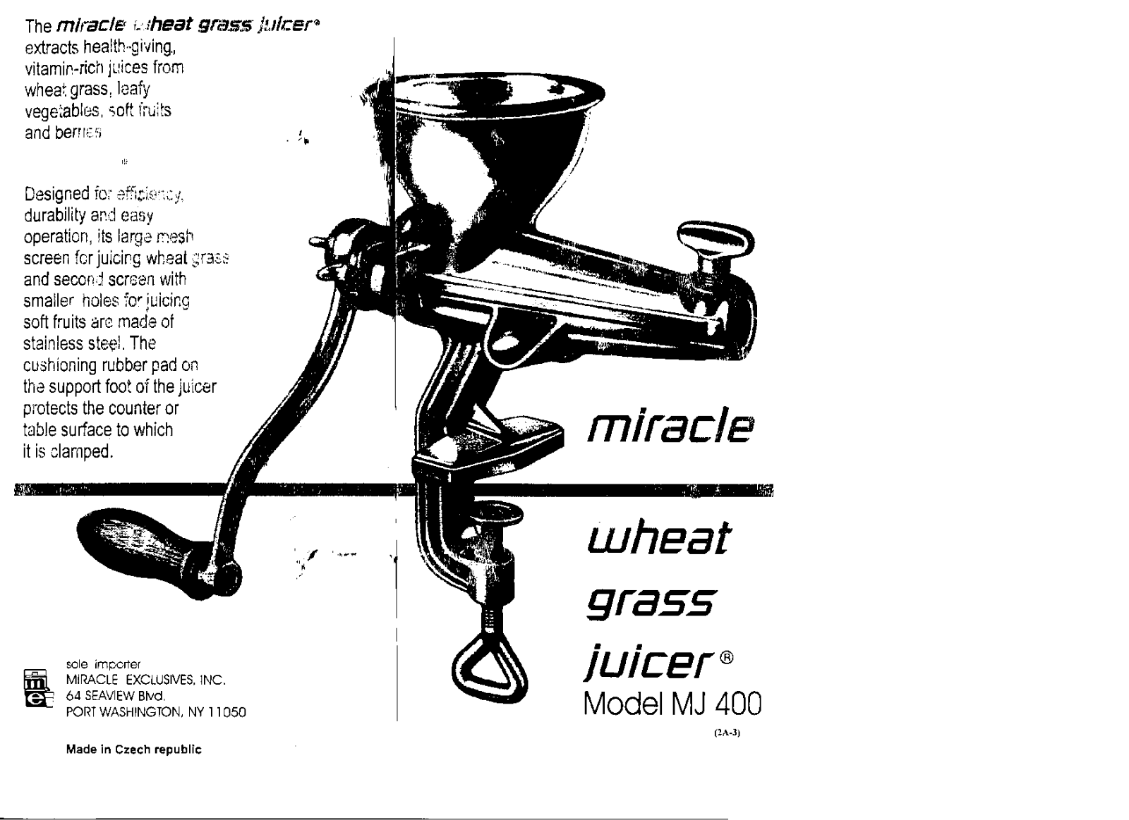 miracle MJ400 User Manual