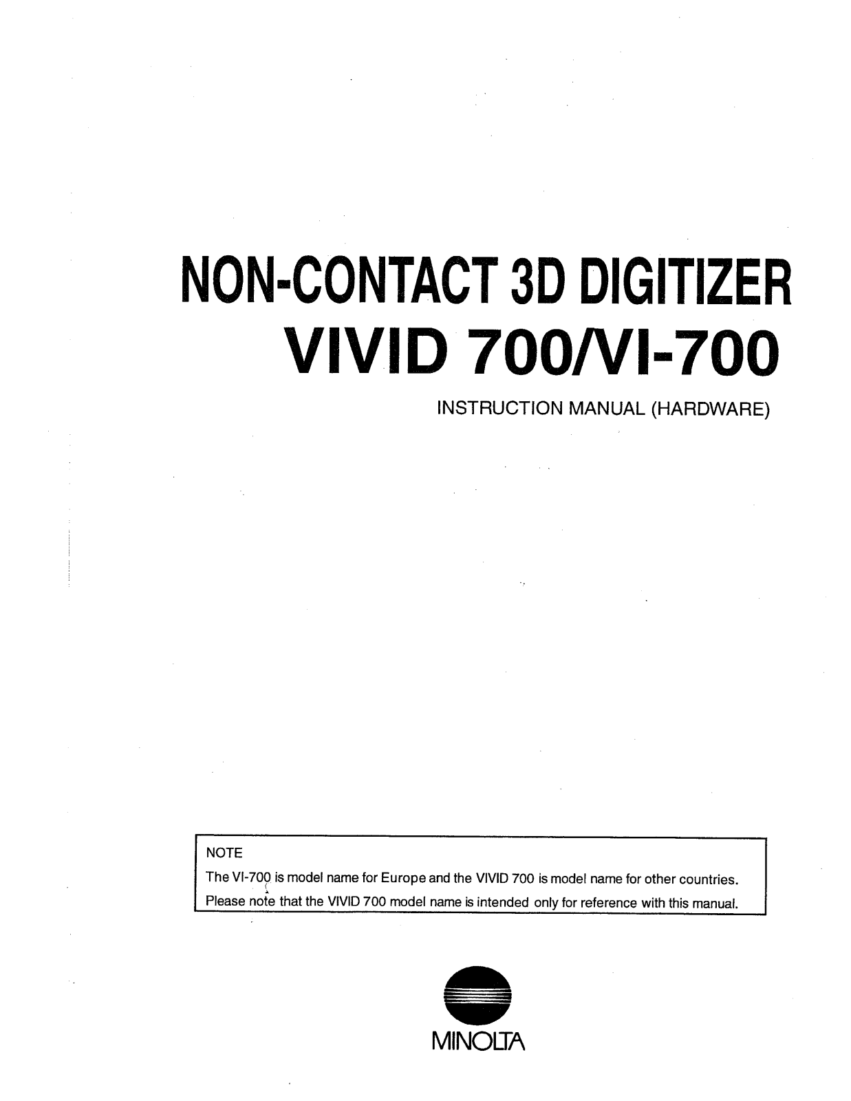 Konica VI-700, VIVID700 User Manual