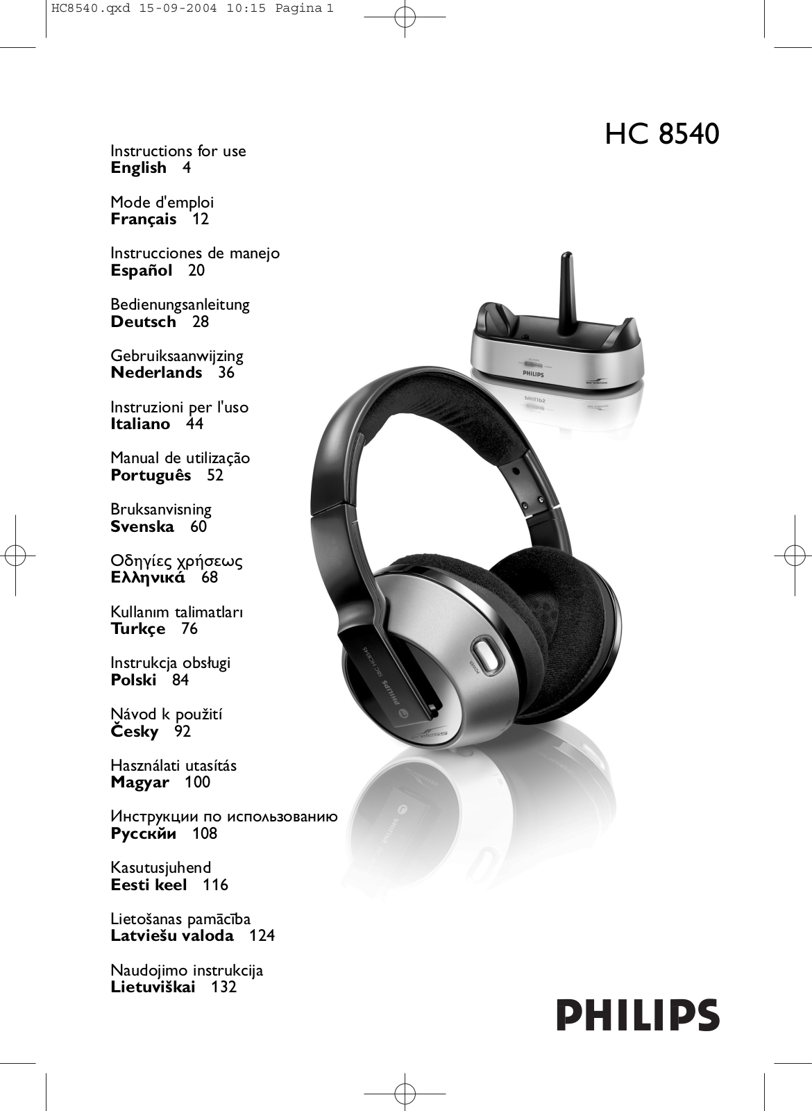 Philips SBCHC8540 User Manual