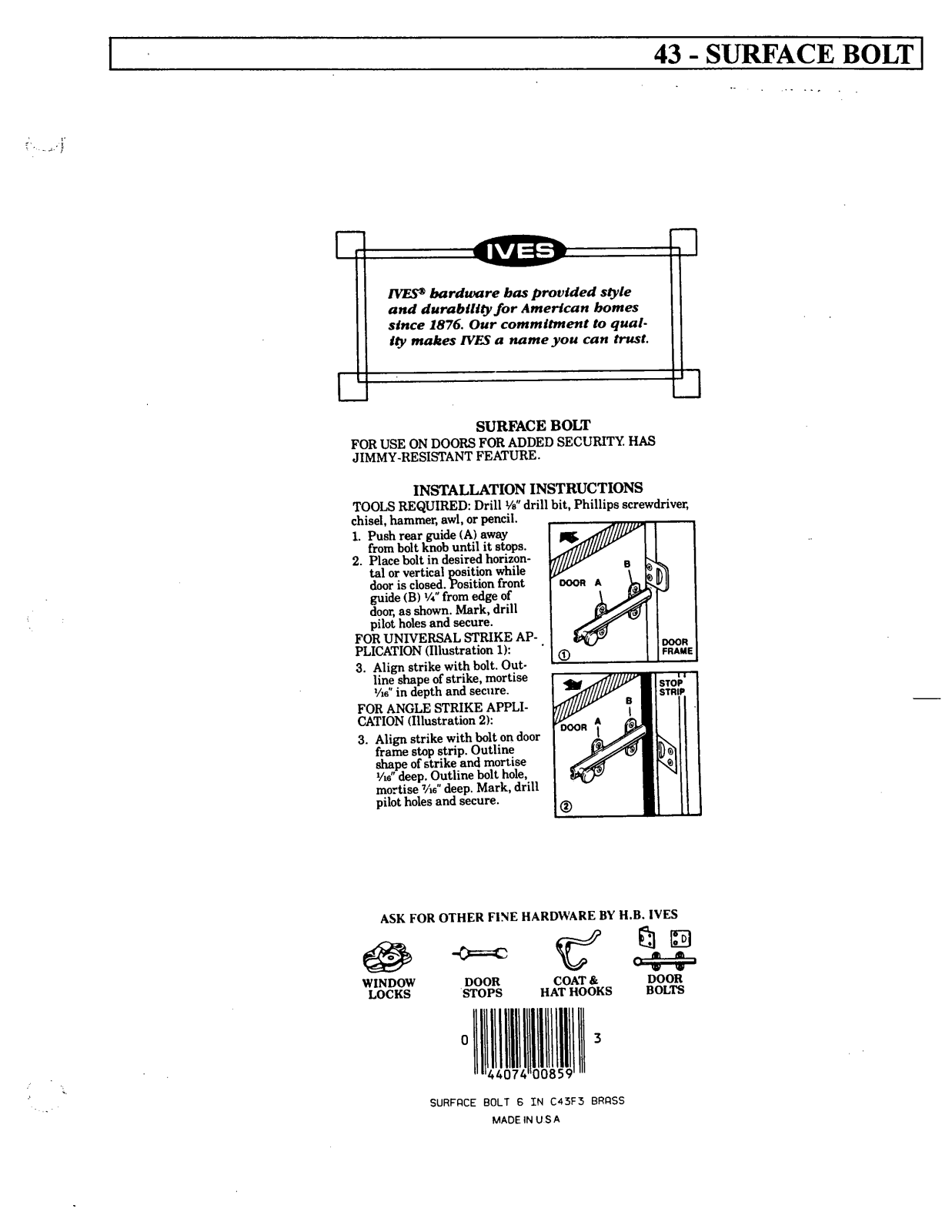 Ives 43 User Manual