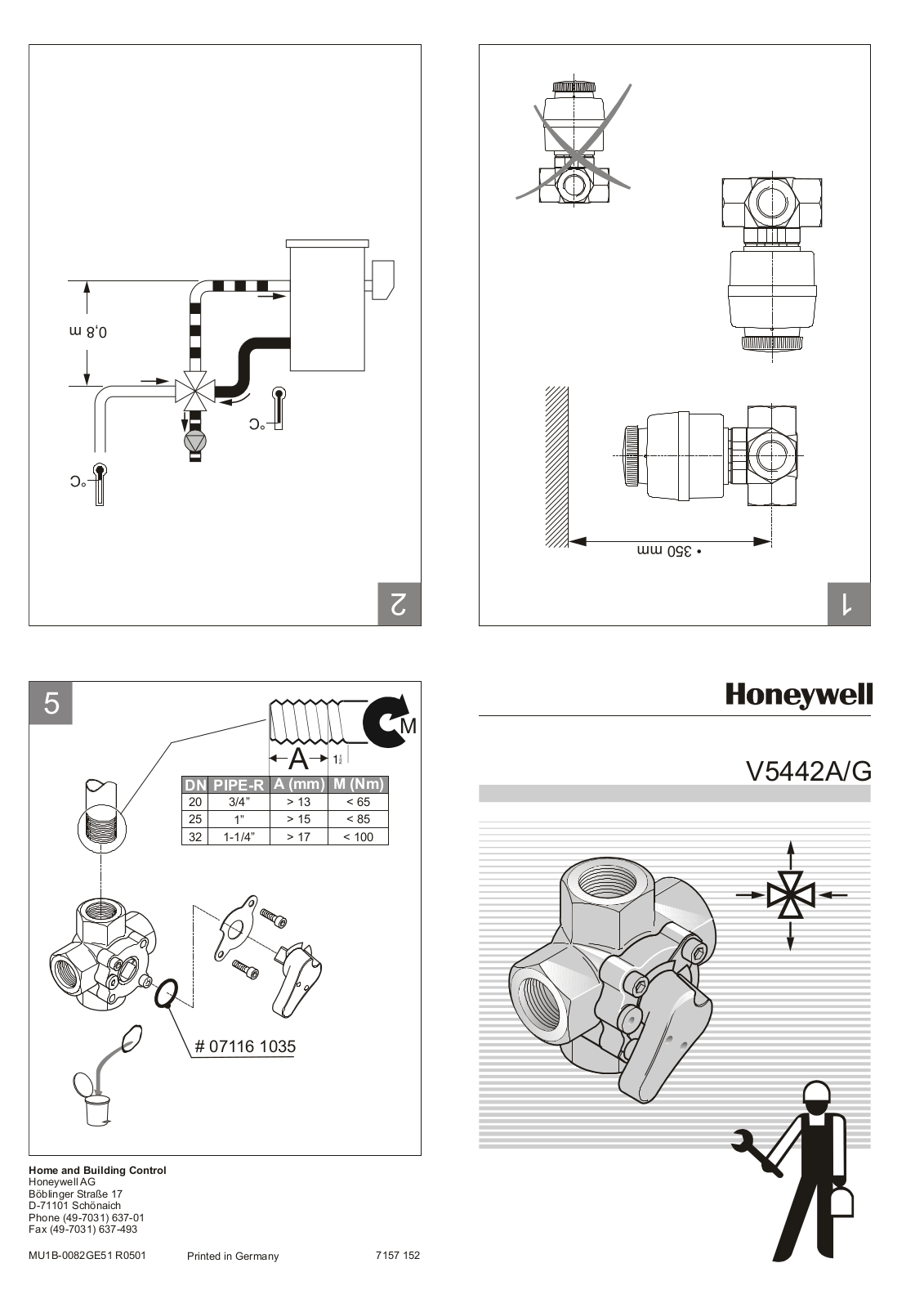 Honeywell V5442A, V5442G User Manual