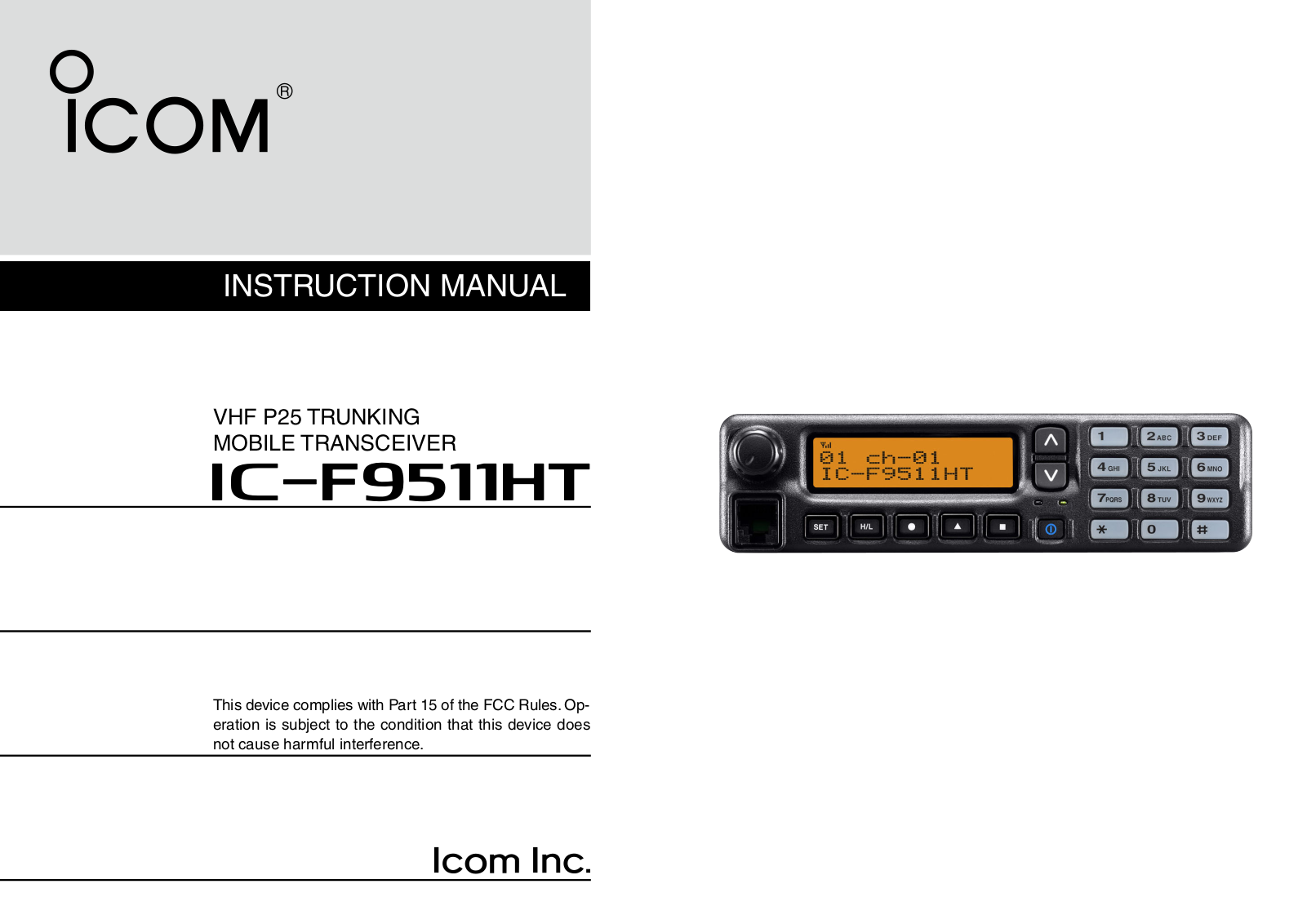 Icom IC-F9511HT User Manual