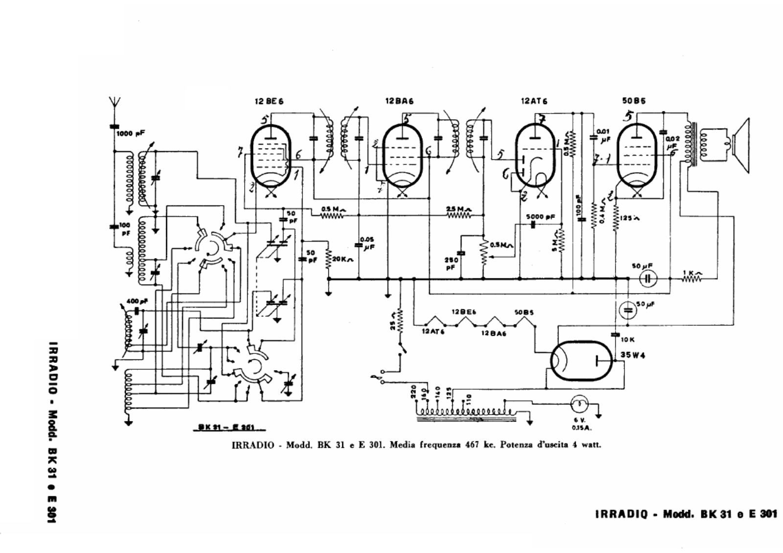 Irradio bk31, e301 schematic