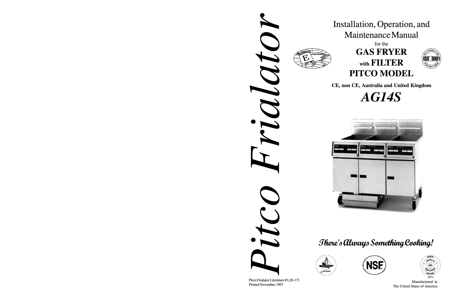 Pitco AG14S Installation Manual