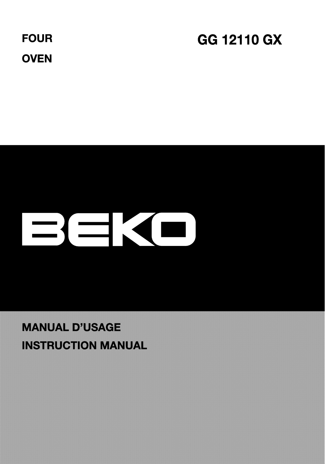 Beko GG12110GX User manual