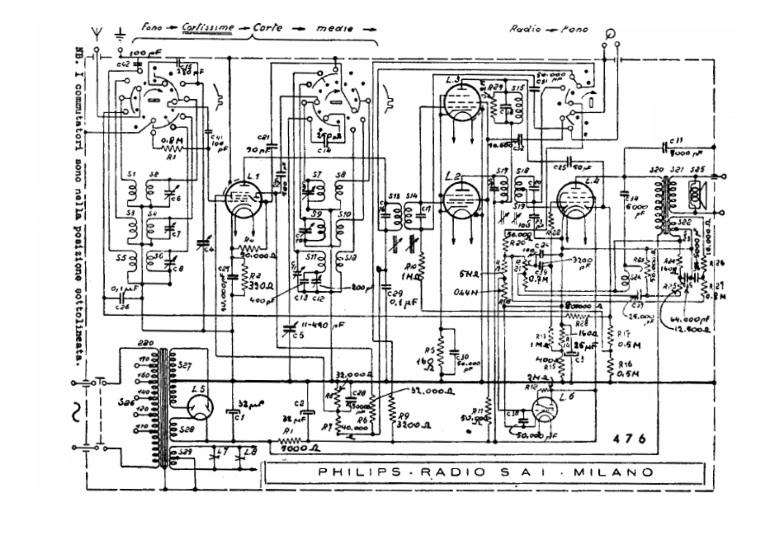 Philips 476 schematic