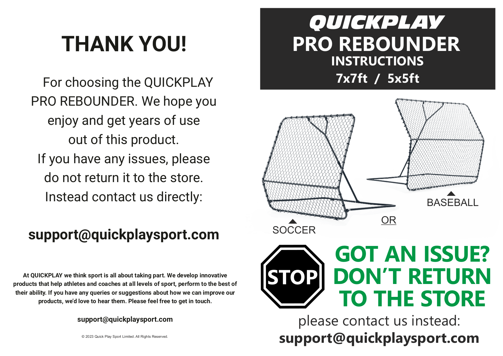 QUICKPLAY Pro Rebounder User guide - ManualMachine.com