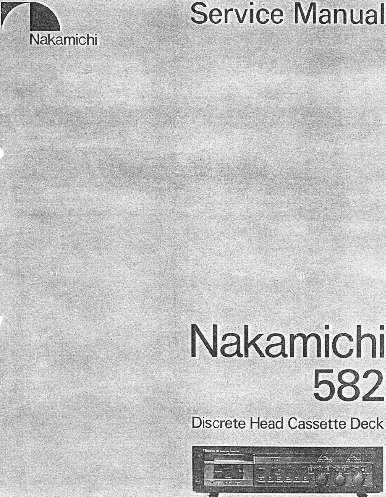 Nakamichi 582 SERVICE MANUAL