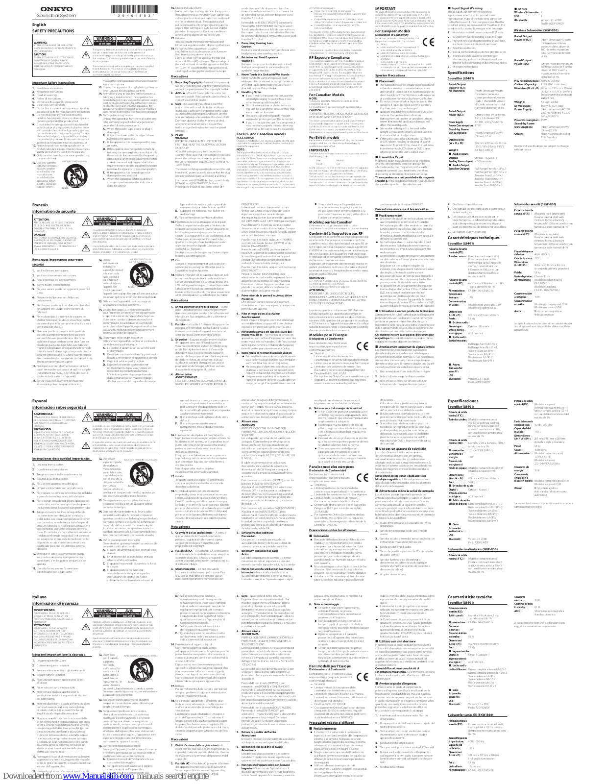 Onkyo LS-B50-40 User Manual