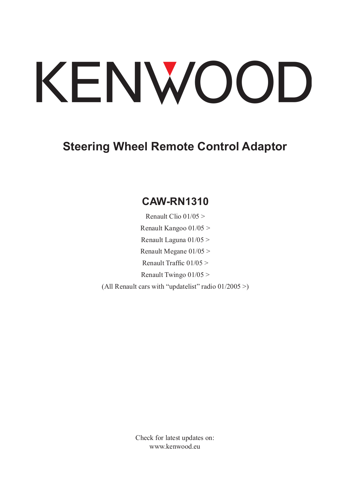 Kenwood CAW-RN1310 User Manual