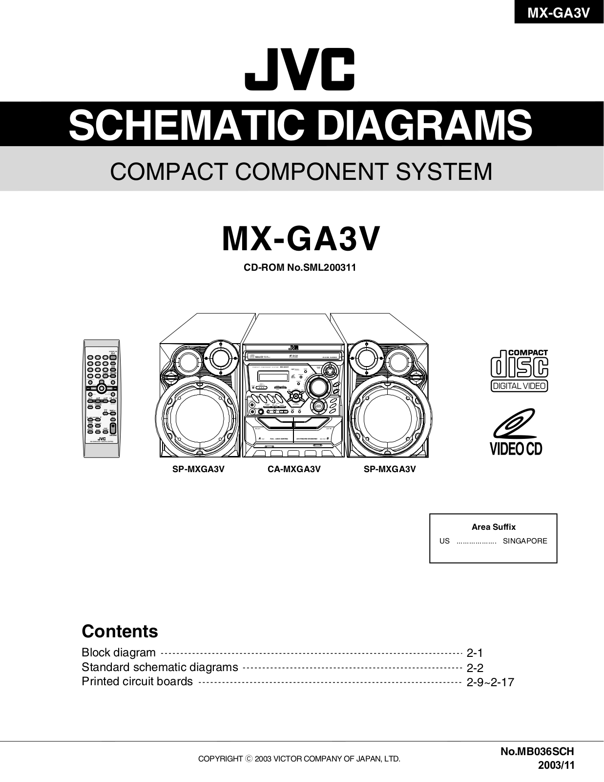 JVC MX-GA3V Schematics