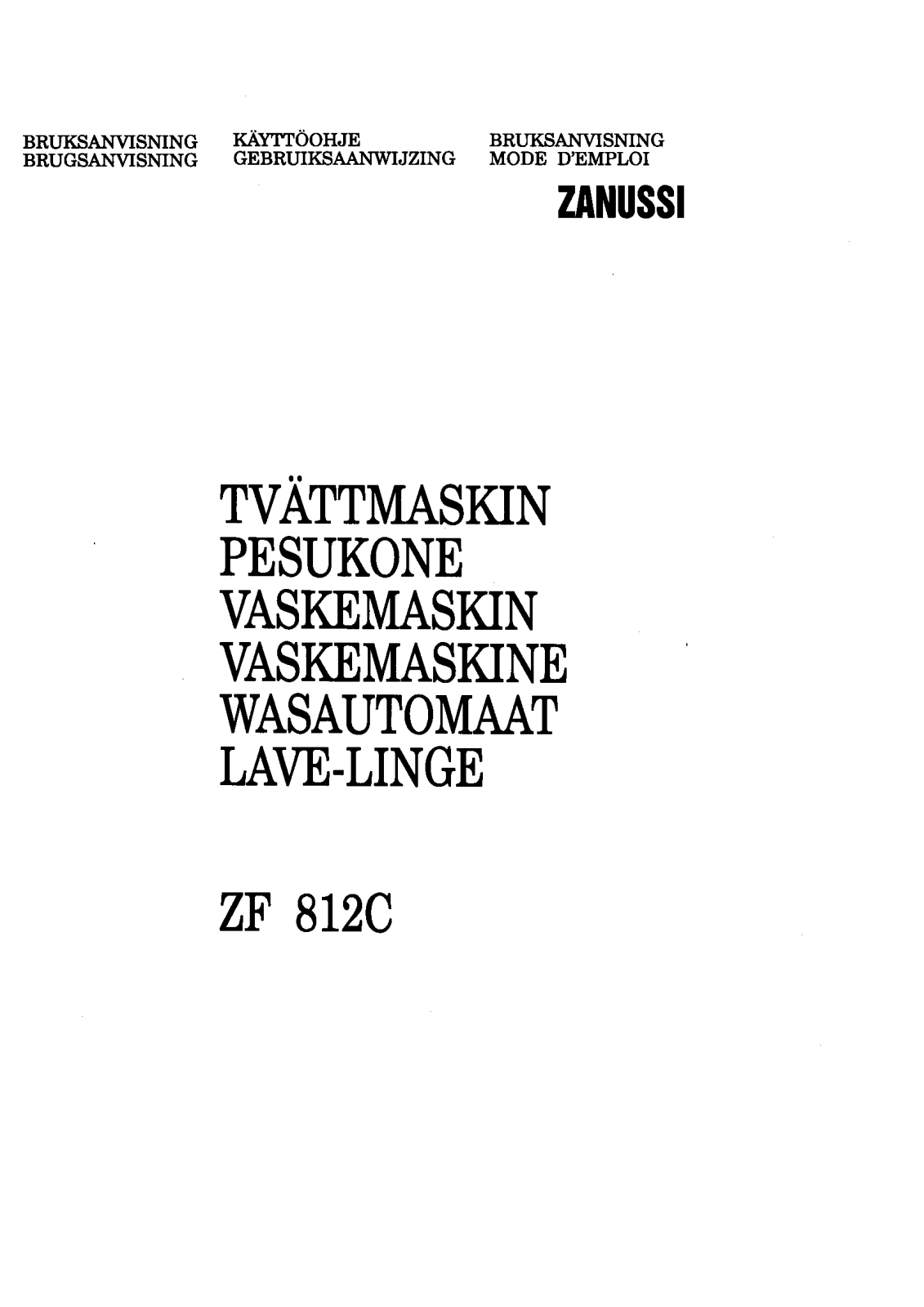 Zanussi ZF812C User Manual