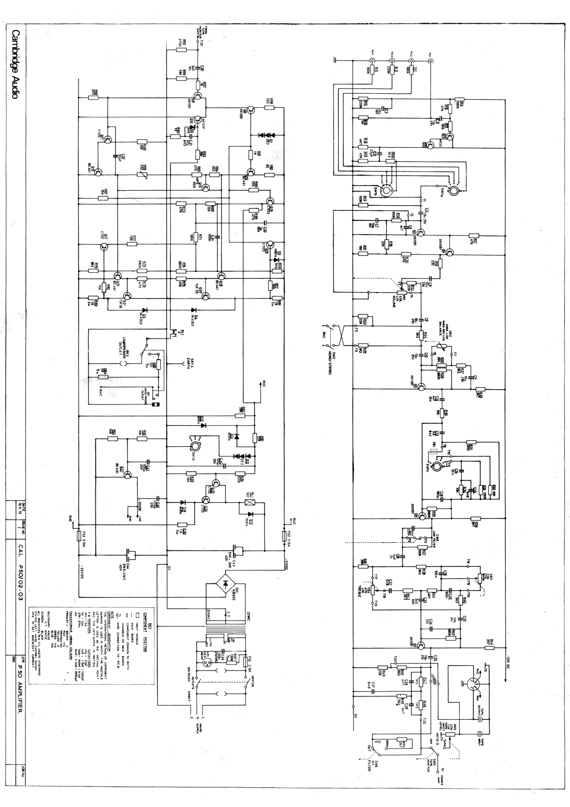 Cambridge Audio p50 schematic