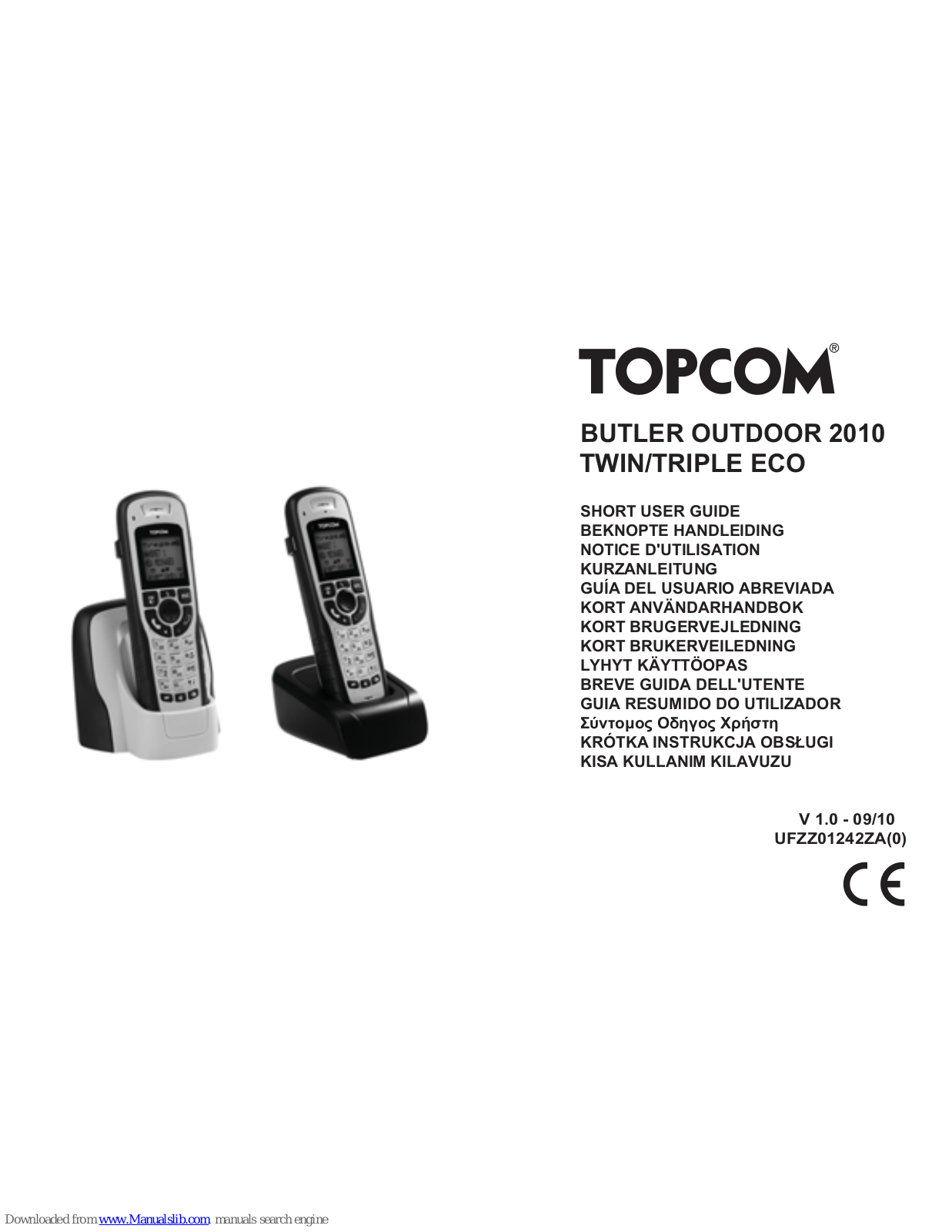 Topcom BUTLER OUTDOOR 2010 TRIPLE ECO, BUTLER OUTDOOR 2010 TWIN ECO, Butler Outdoor 2010 Short User Manual