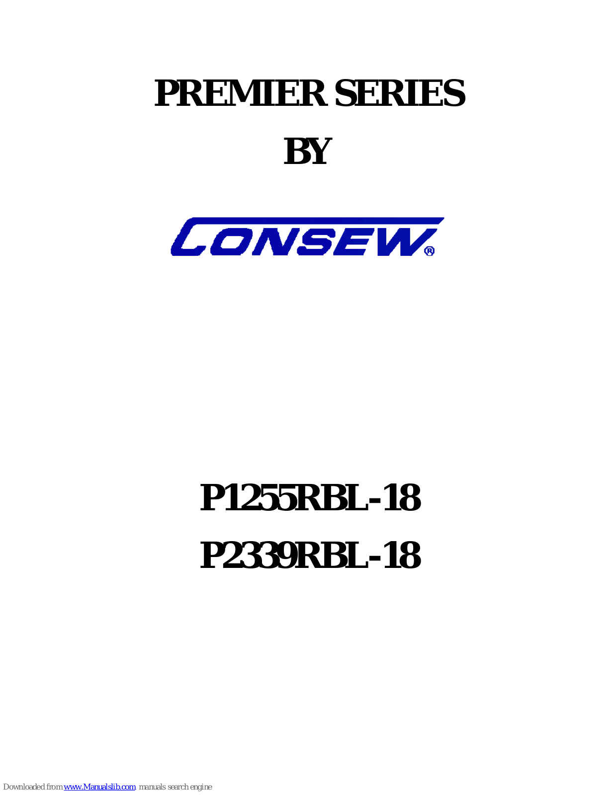 Consew P1255RBL-18, P2339RBL-18 Operation Instruction Manual