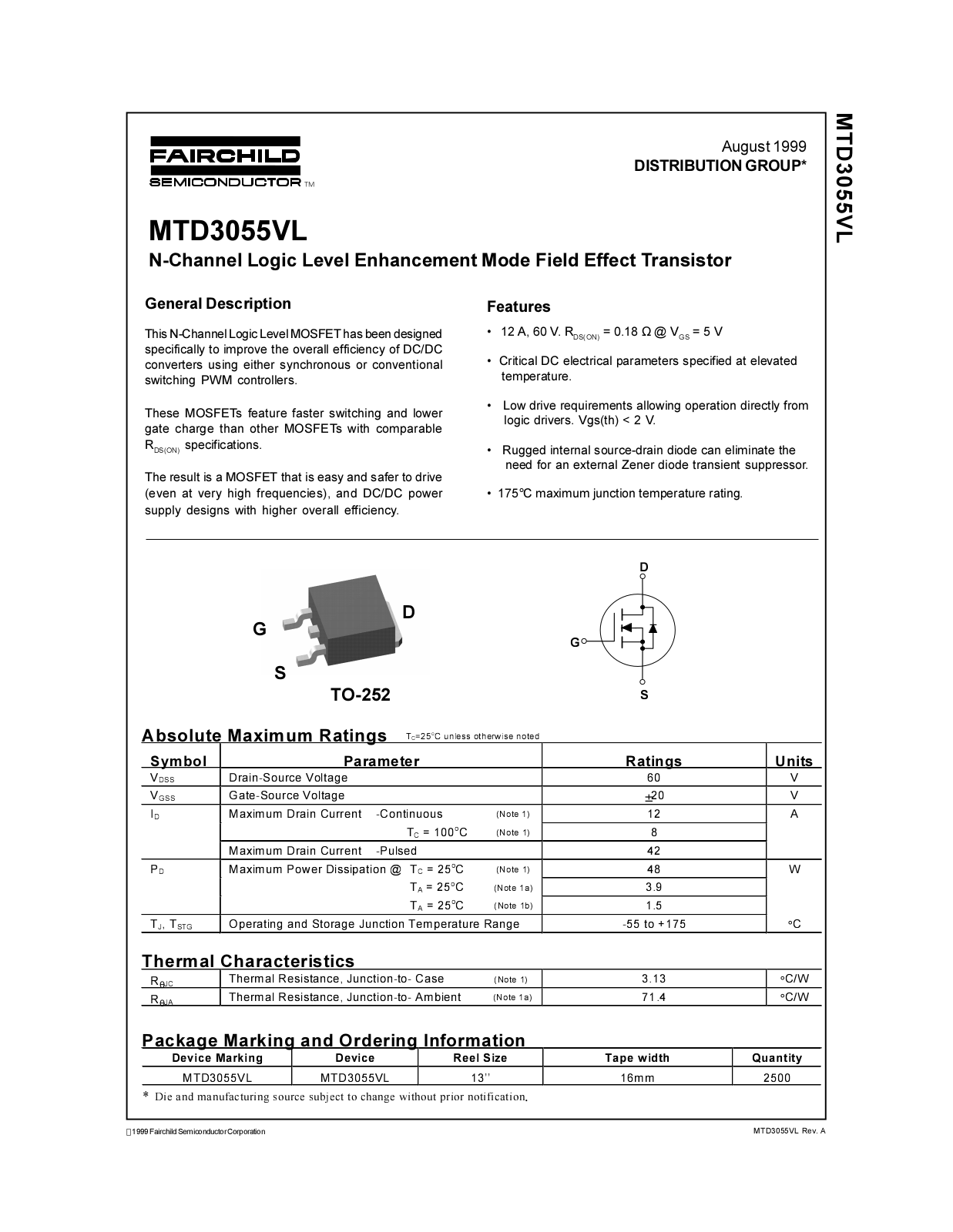 Fairchild MTD3055VL service manual