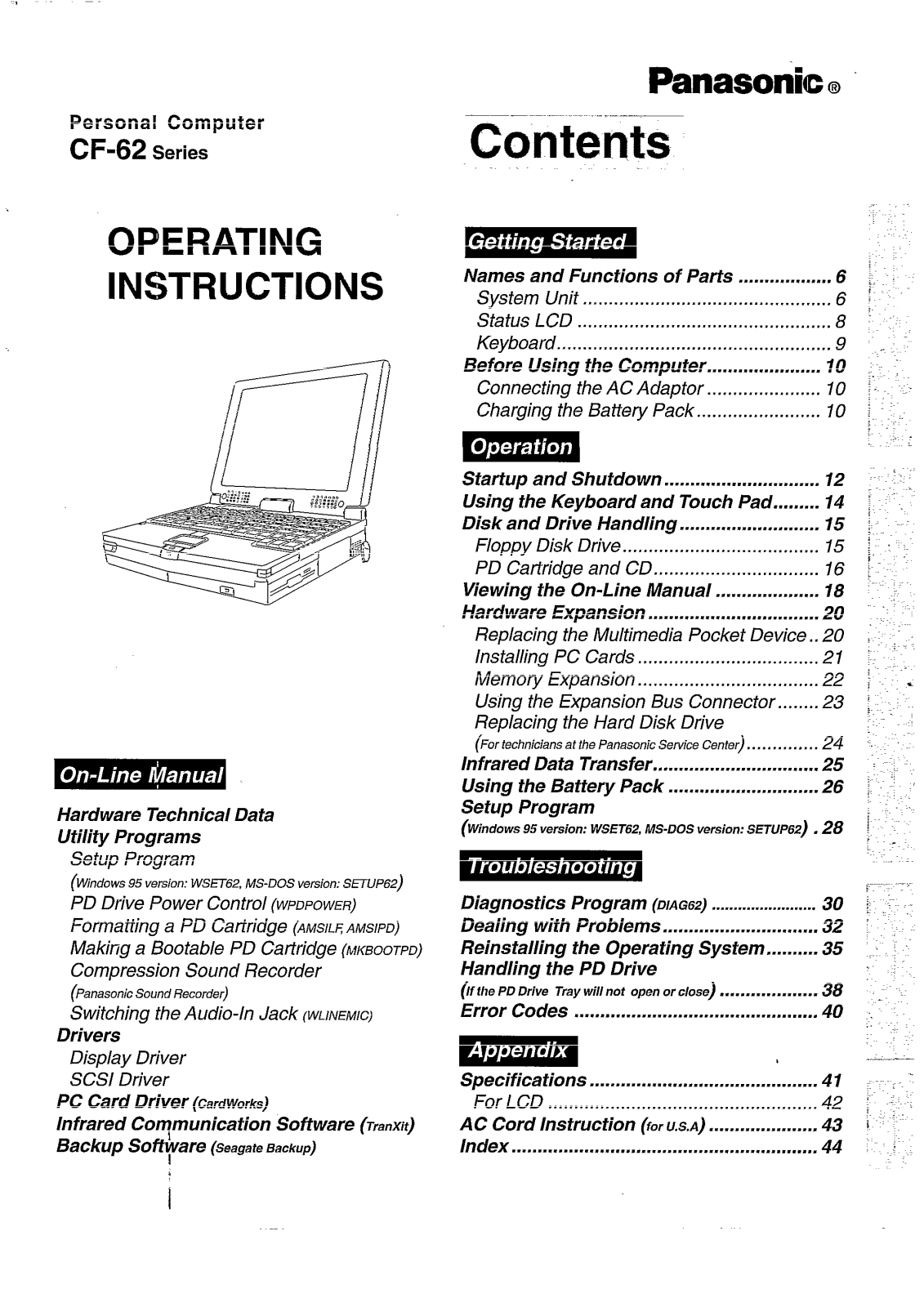 Panasonic CF-62XXXAAE, CF-61XXXAAE, CF-61XXXBAE User Manual