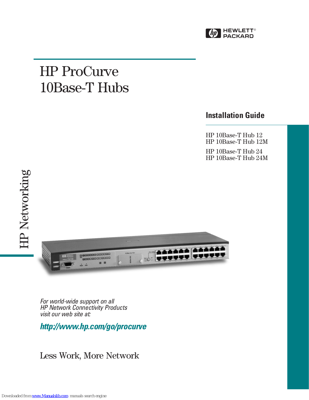 HP ProCurve 10Base-T Hub 12M, ProCurve  10Base-T Hub 24, ProCurve 10Base-T Hub 24M, ProCurve  10Base-T Hub 12 Installation Manual