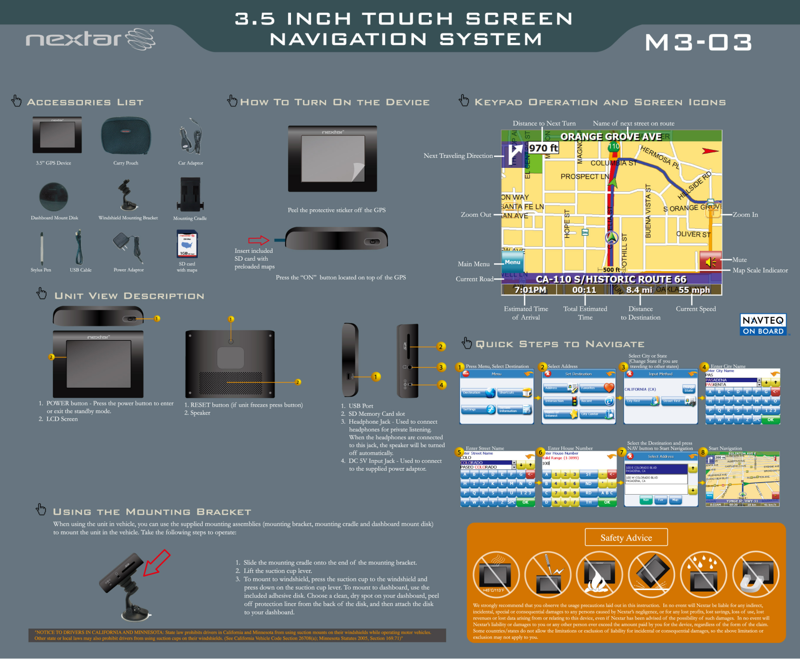 Nextar M3-03 User Manual