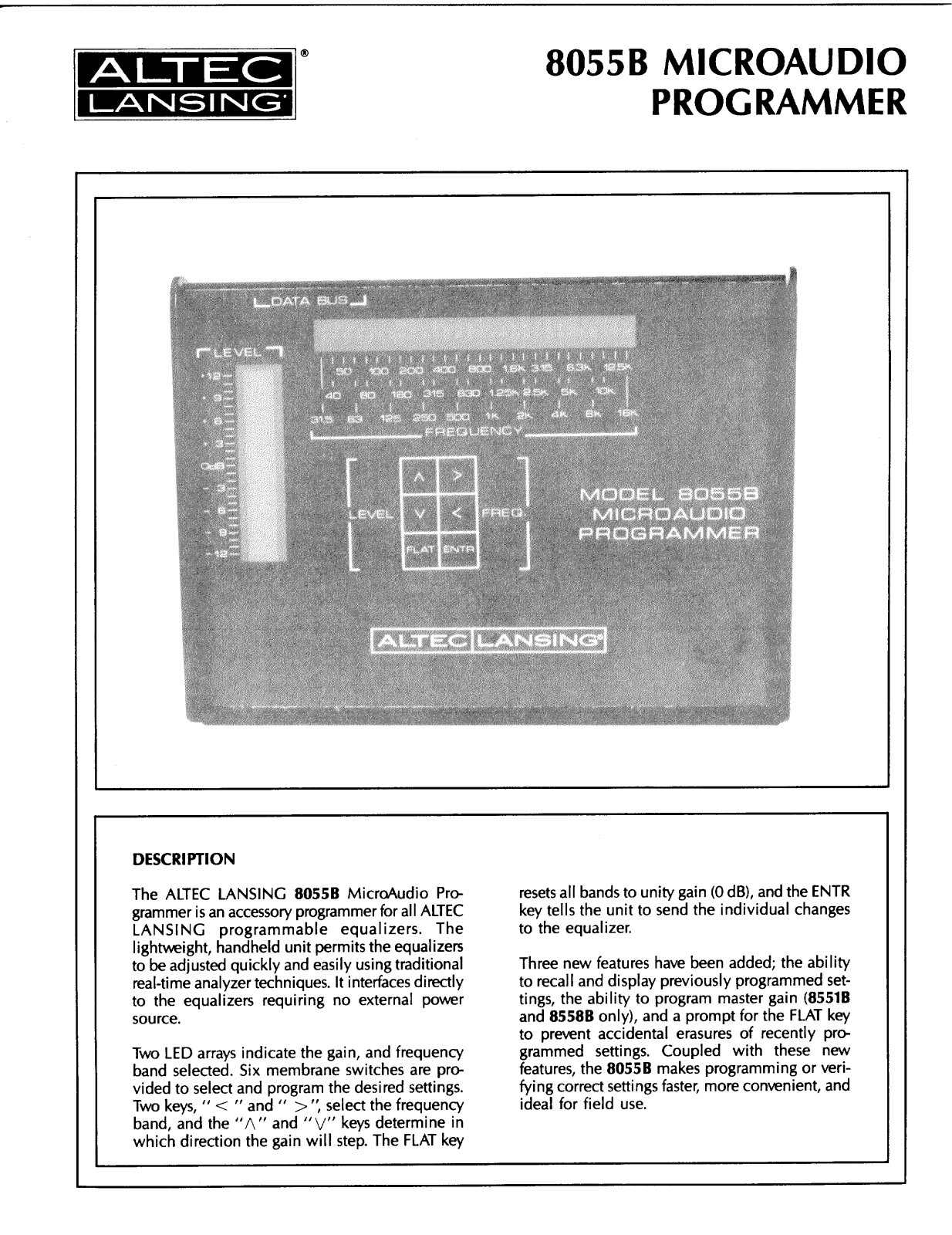 ALTEC 8055B Service Manual