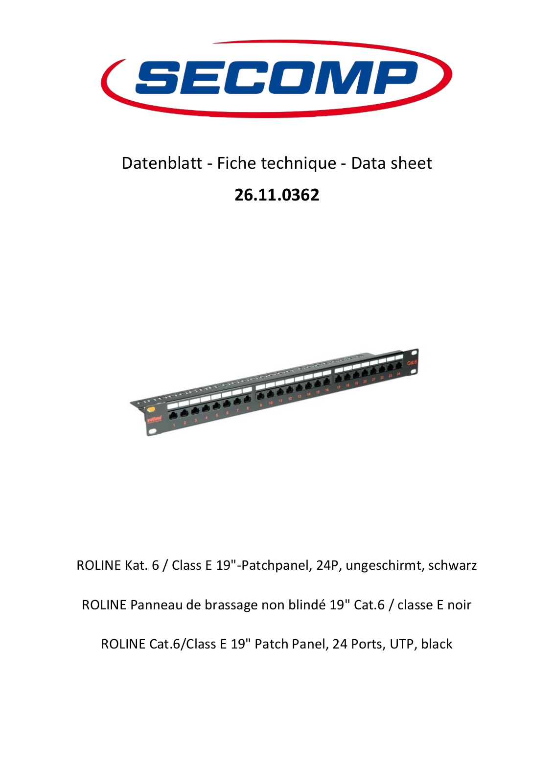 ROLINE 26110362 Datasheet - ManualMachine.com