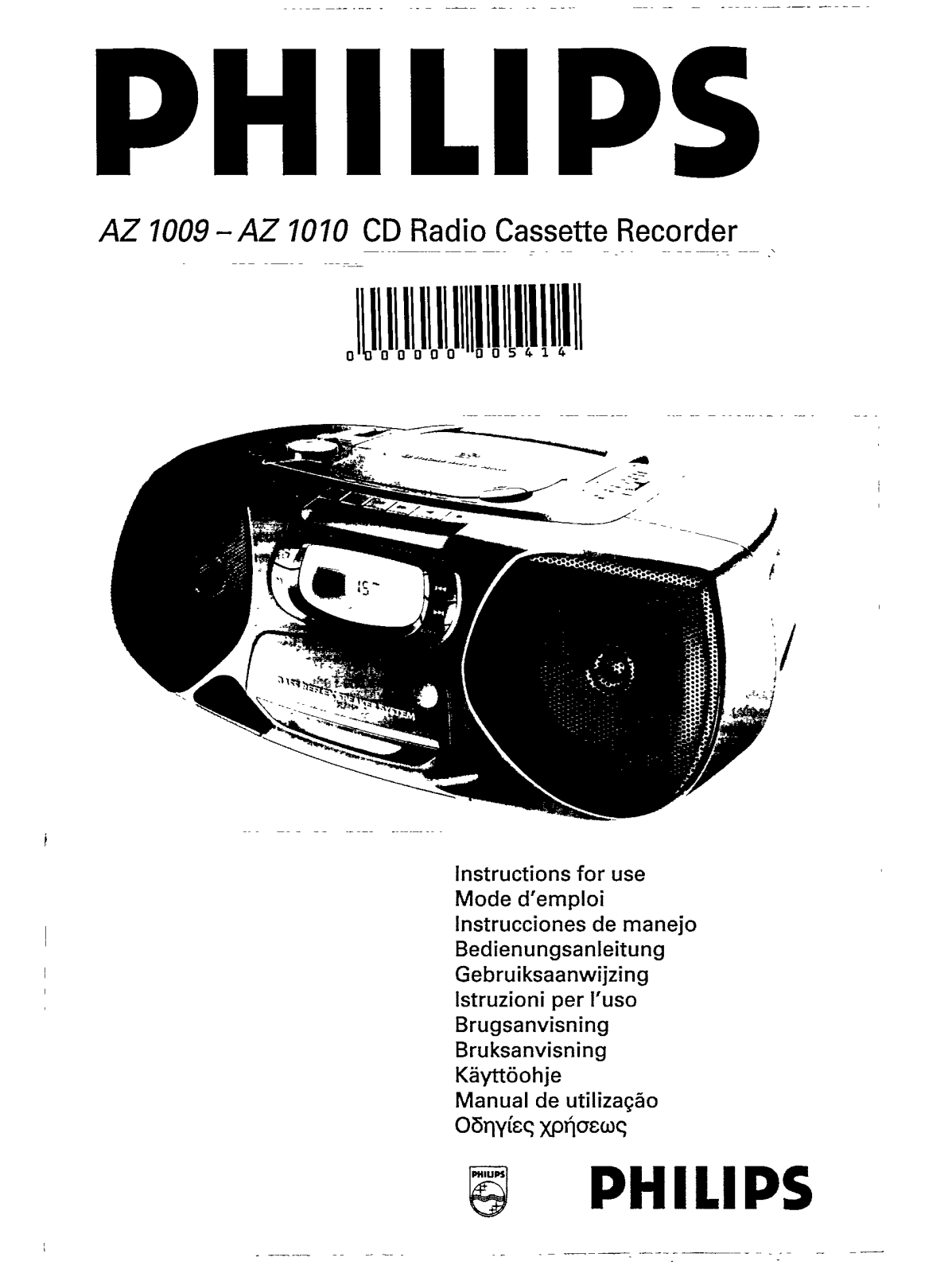 Philips AZ1010/19, AZ1010/17, AZ1010/14, AZ1010/11, AZ1010/05 User Manual