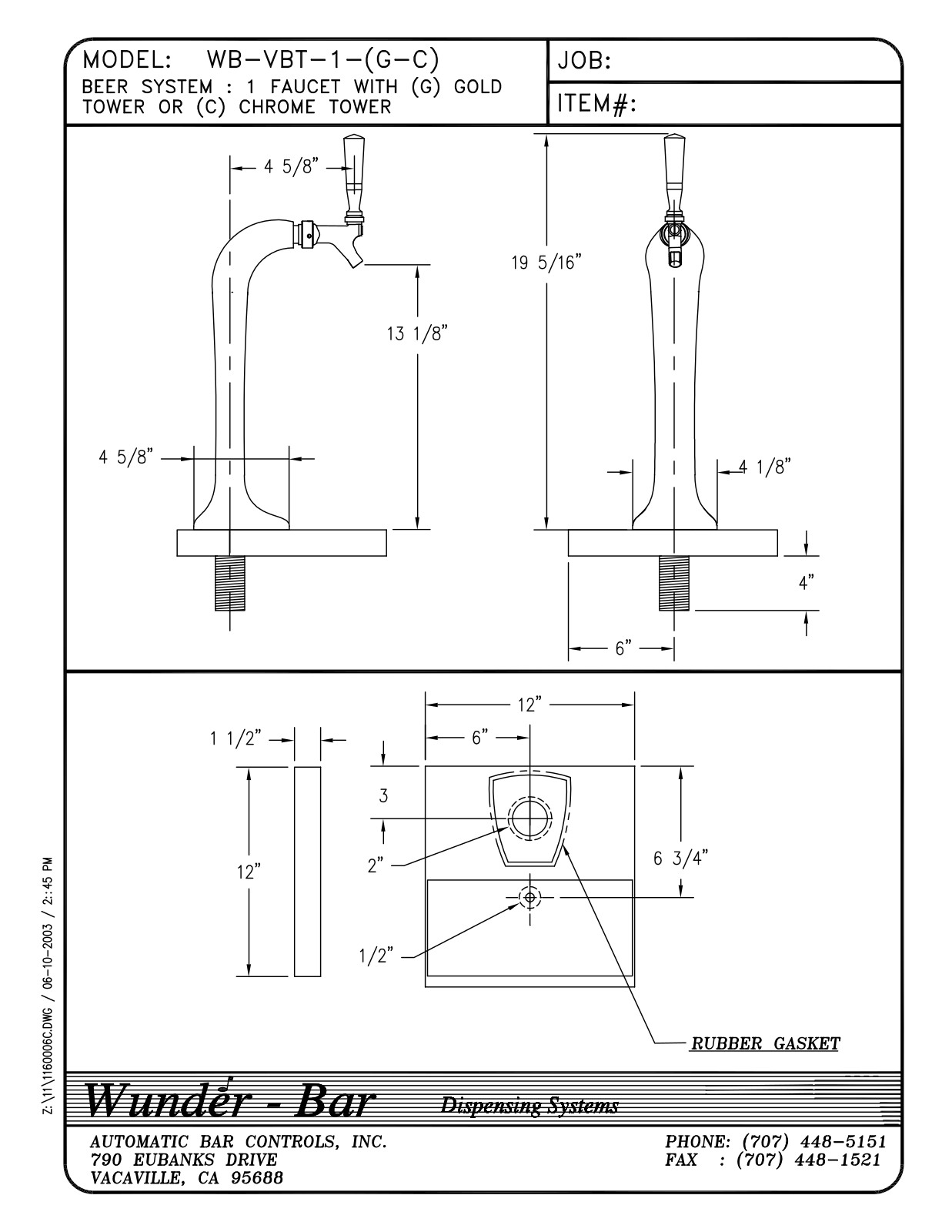 Wunder Bar WB-VBT-1-C User Manual