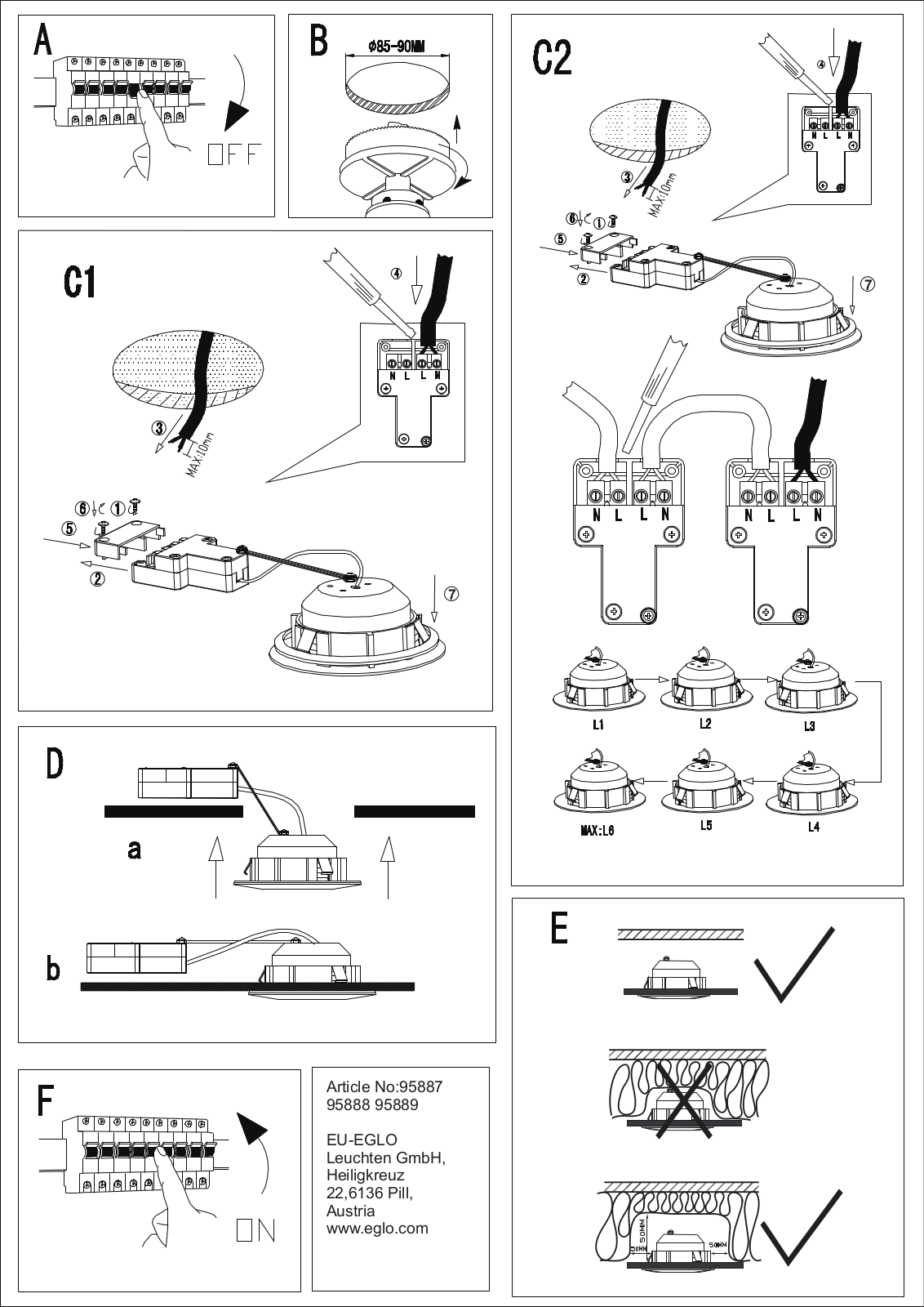 Eglo 95888 Service Manual