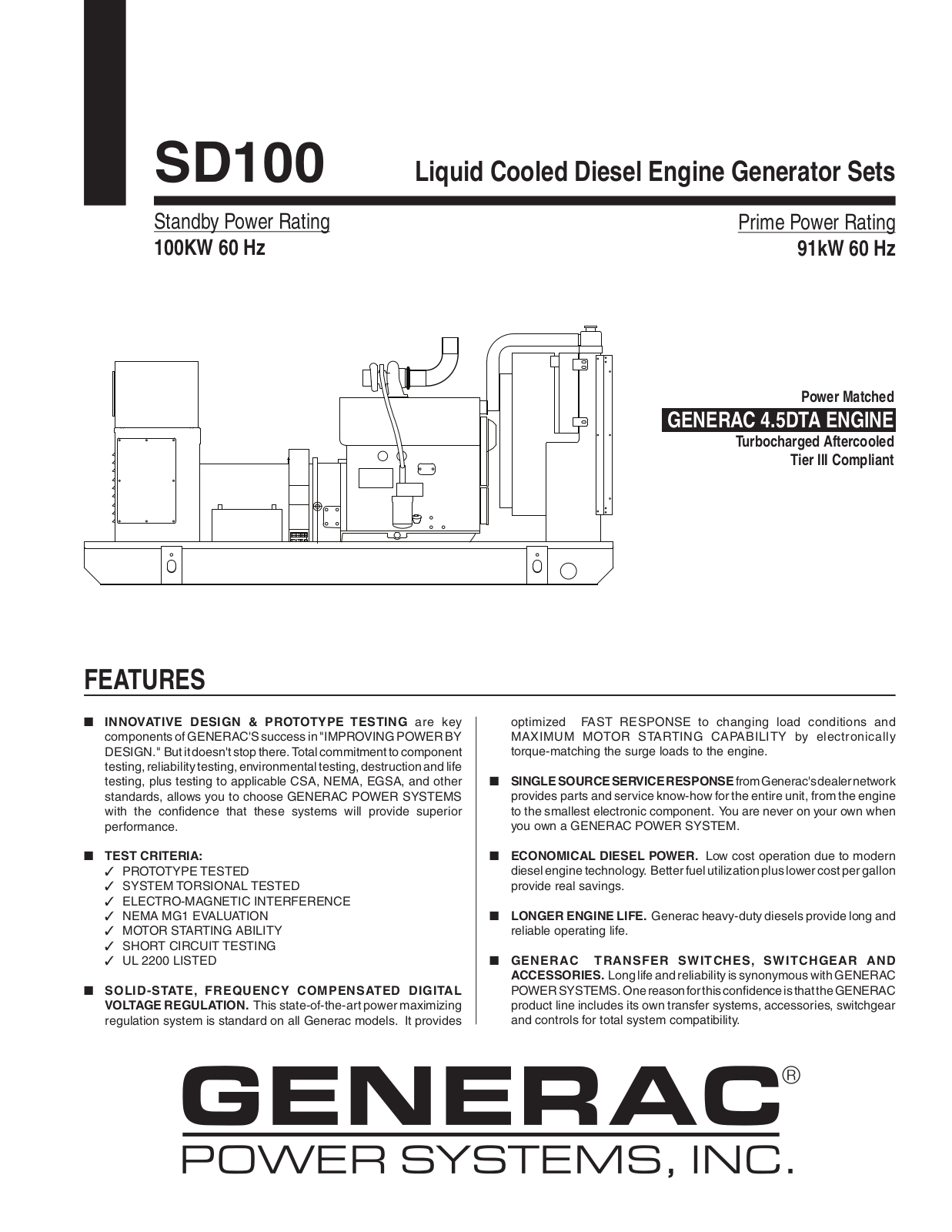 Generac SD100 User Manual