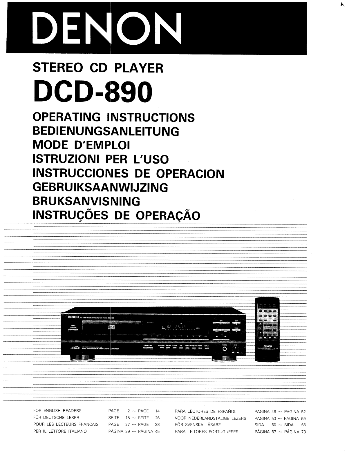 Denon DCD-890 Owner's Manual