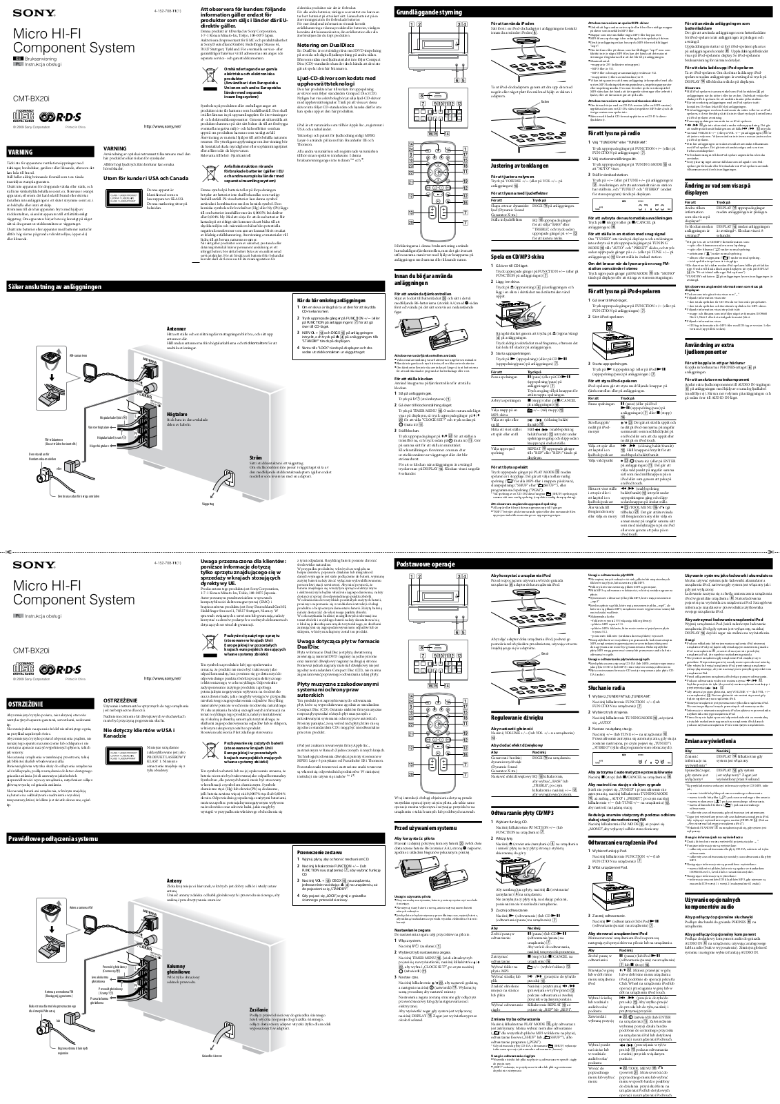 Sony CMT-BX20I User Manual