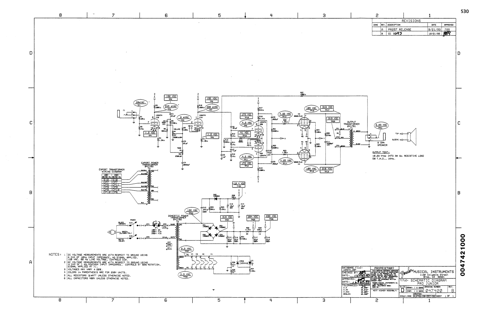 Fender Pro-Junior Schematic