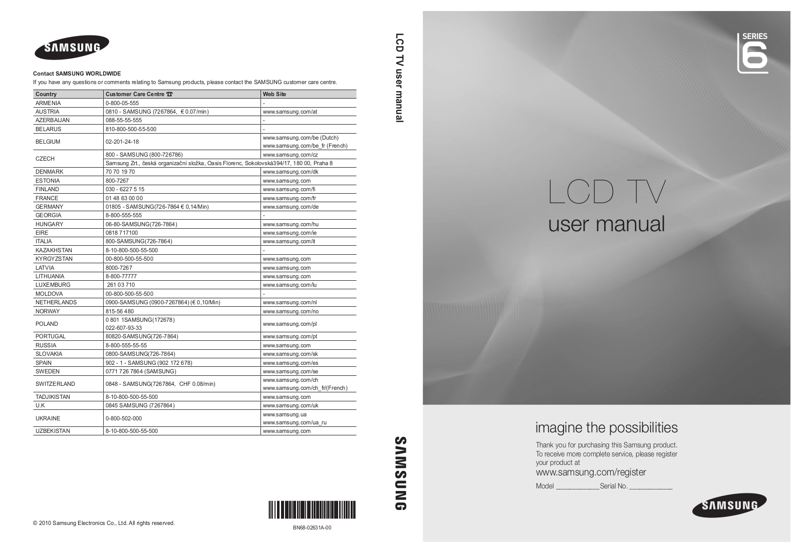 SAMSUNG LE46C670M1S User Manual