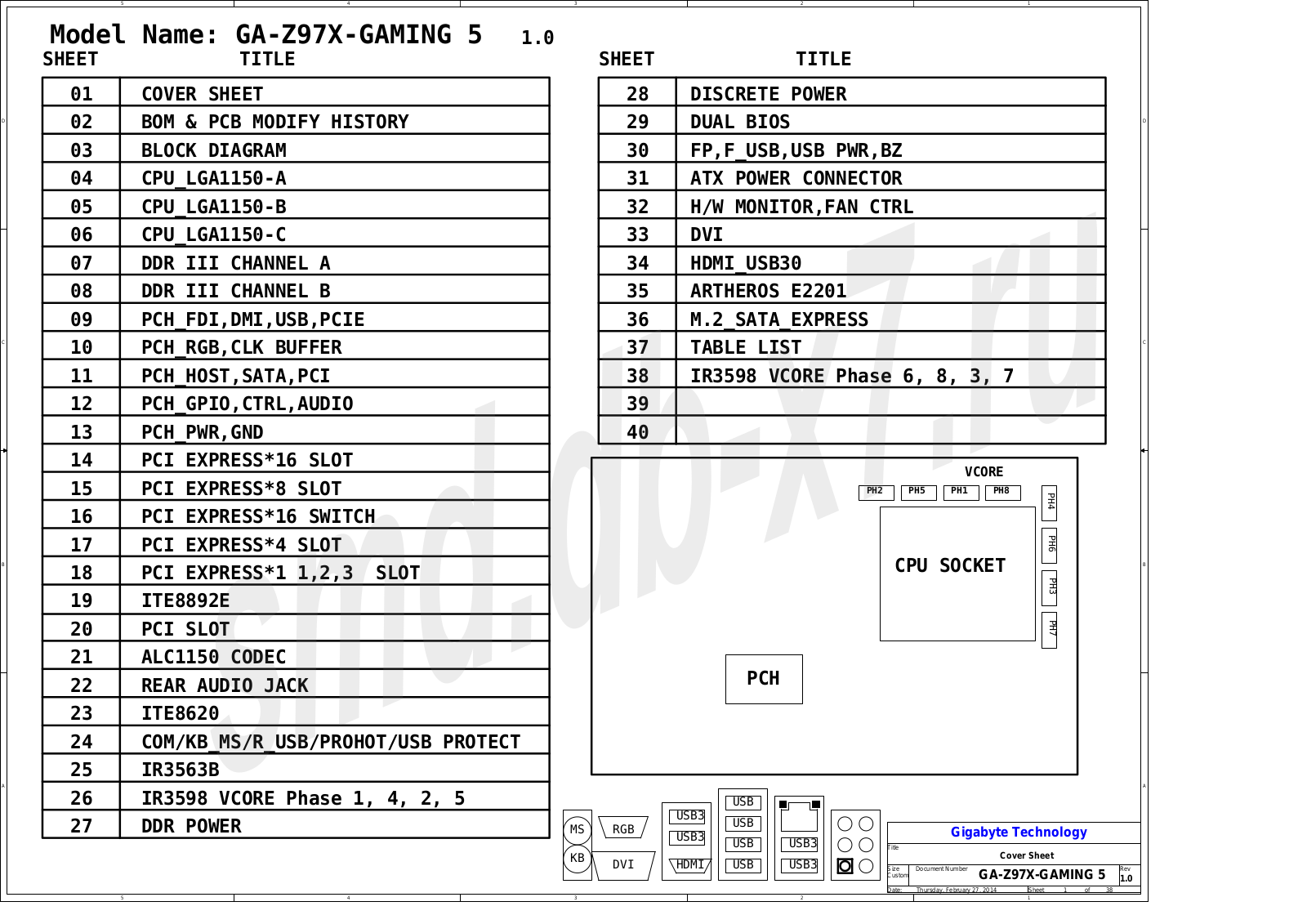 Gigabyte GA-Z97X-Gaming Schematic rev.1.0