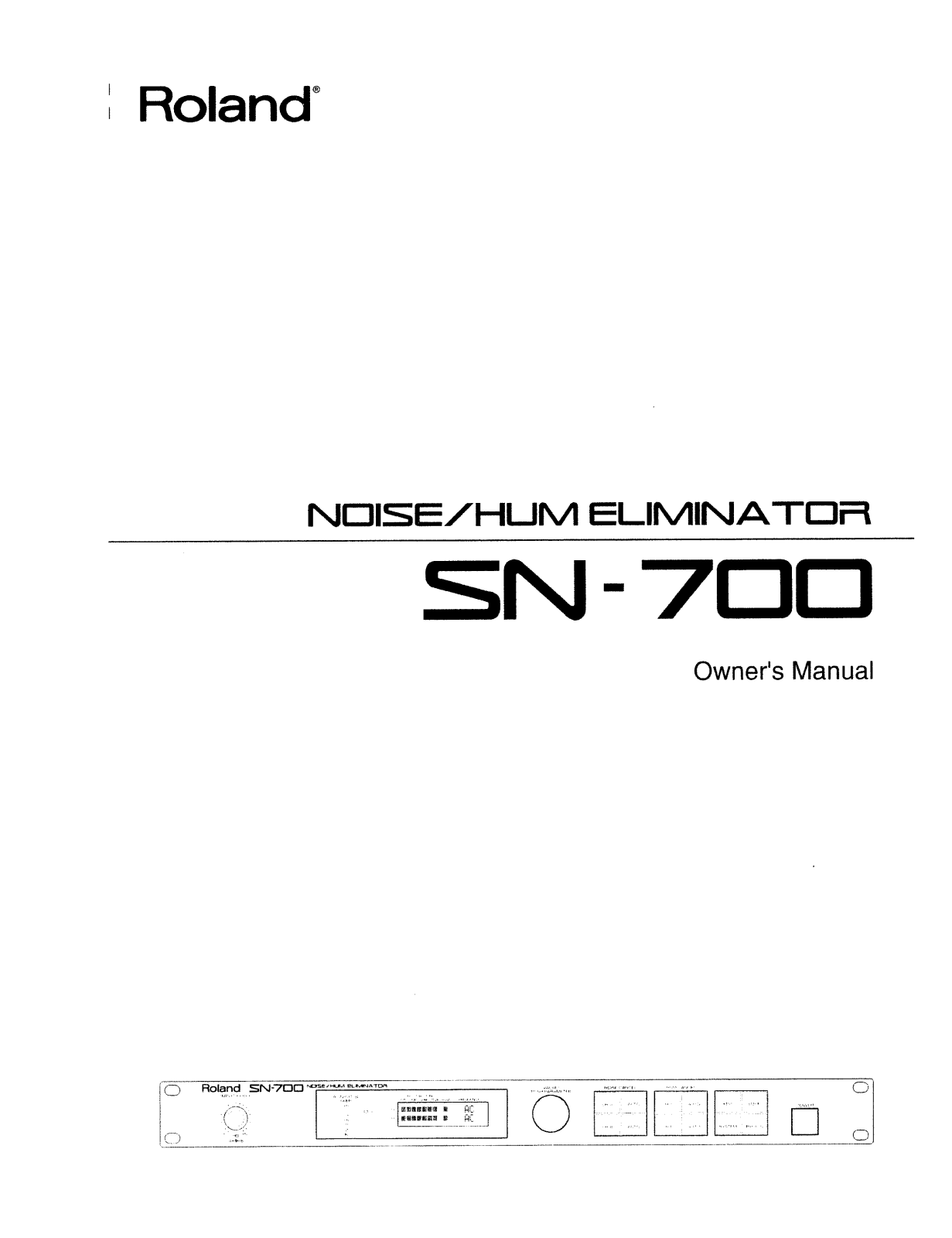 Roland SN 700 Service Manual