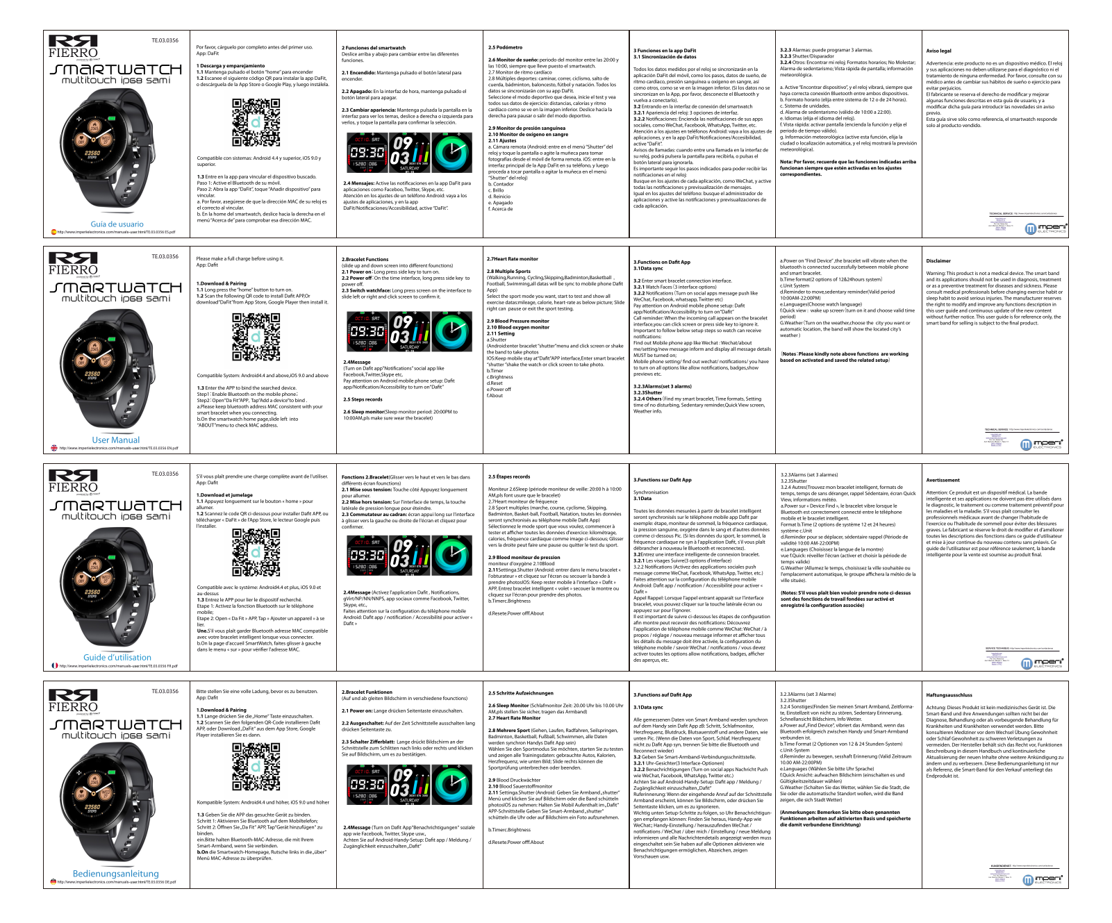 imperii SmartWatch Mulitouch IPG8 SAMI User Manual