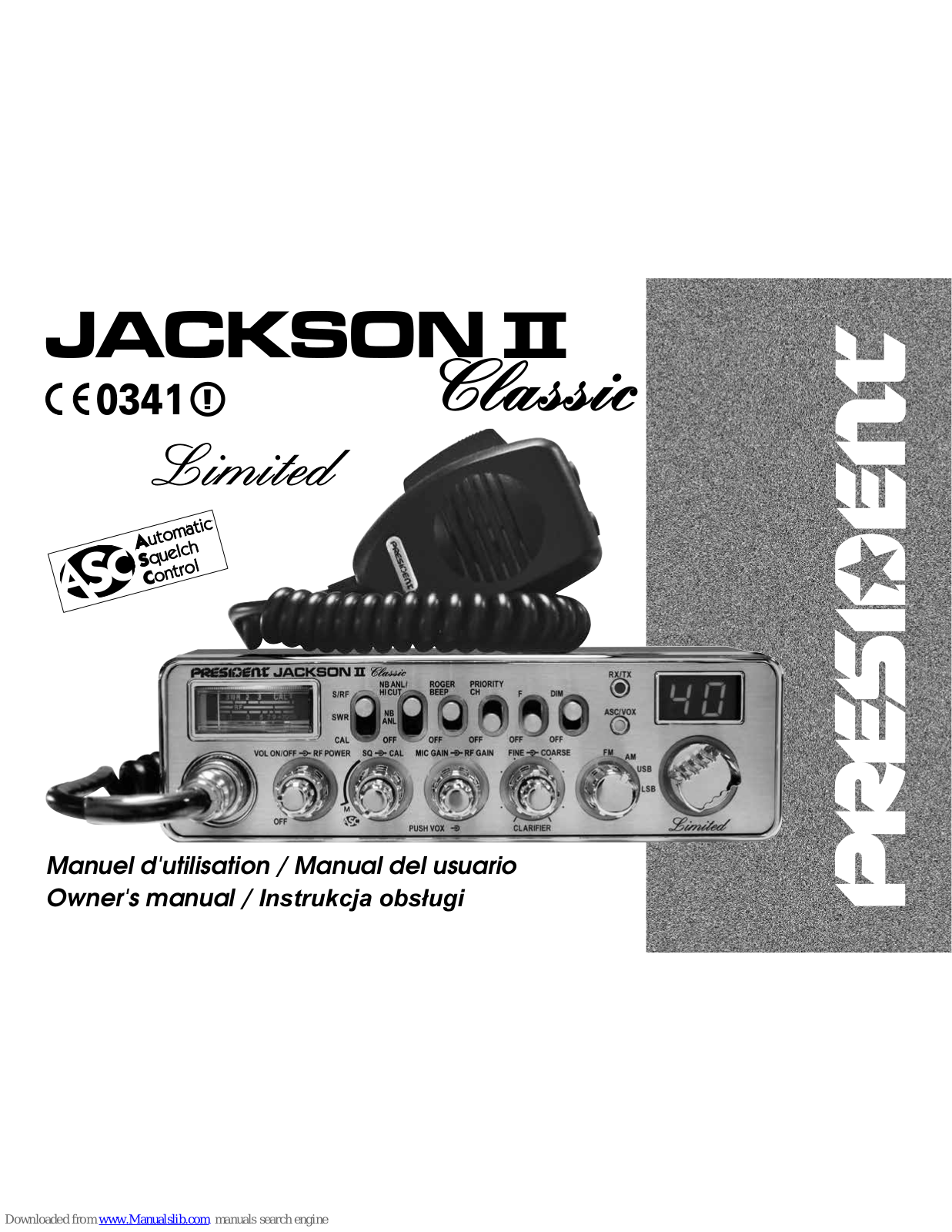 PRESIDENT jackson ii classic Owner's Manual