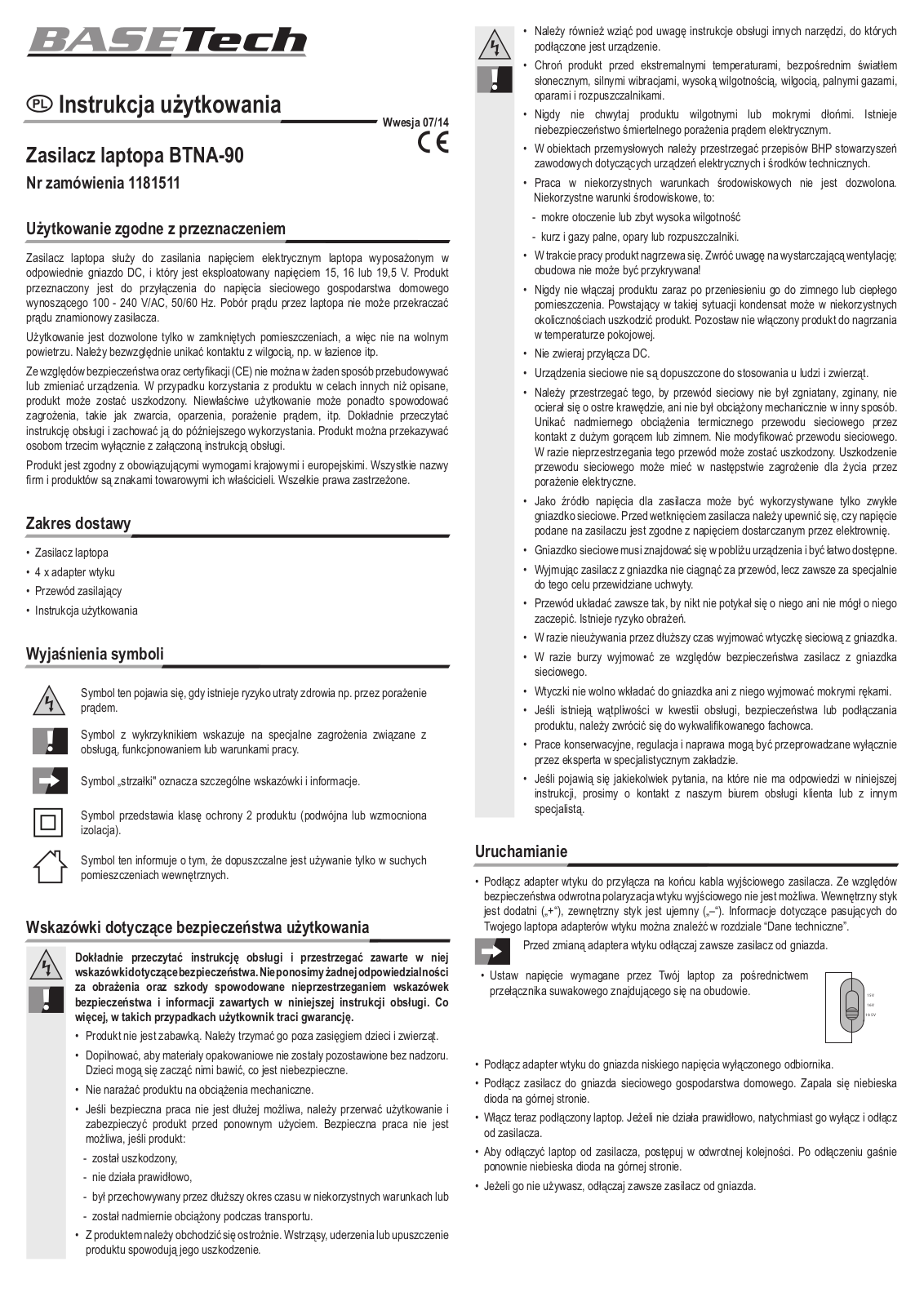 Basetech BTNA-90, 1181511 User guide