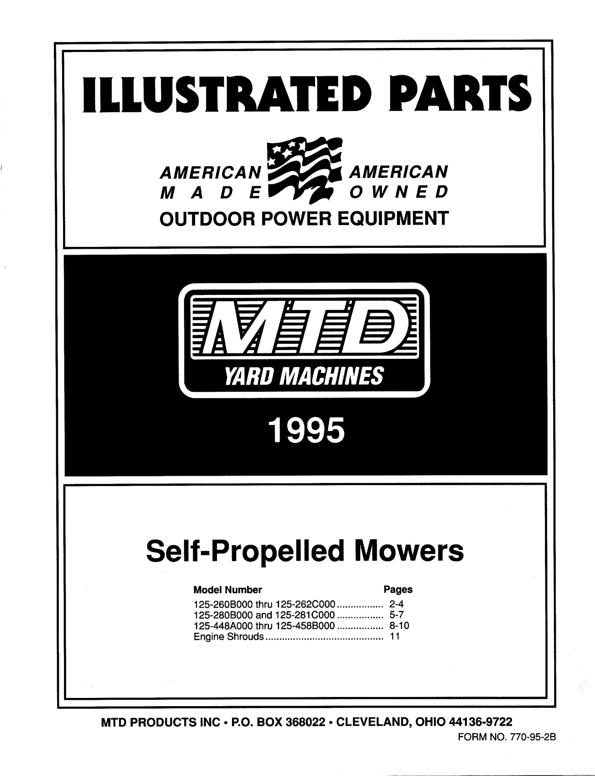 MTD 125-281C000, 125-260B000, 125-262C000, 125-280B000, 125-448A000 User Manual