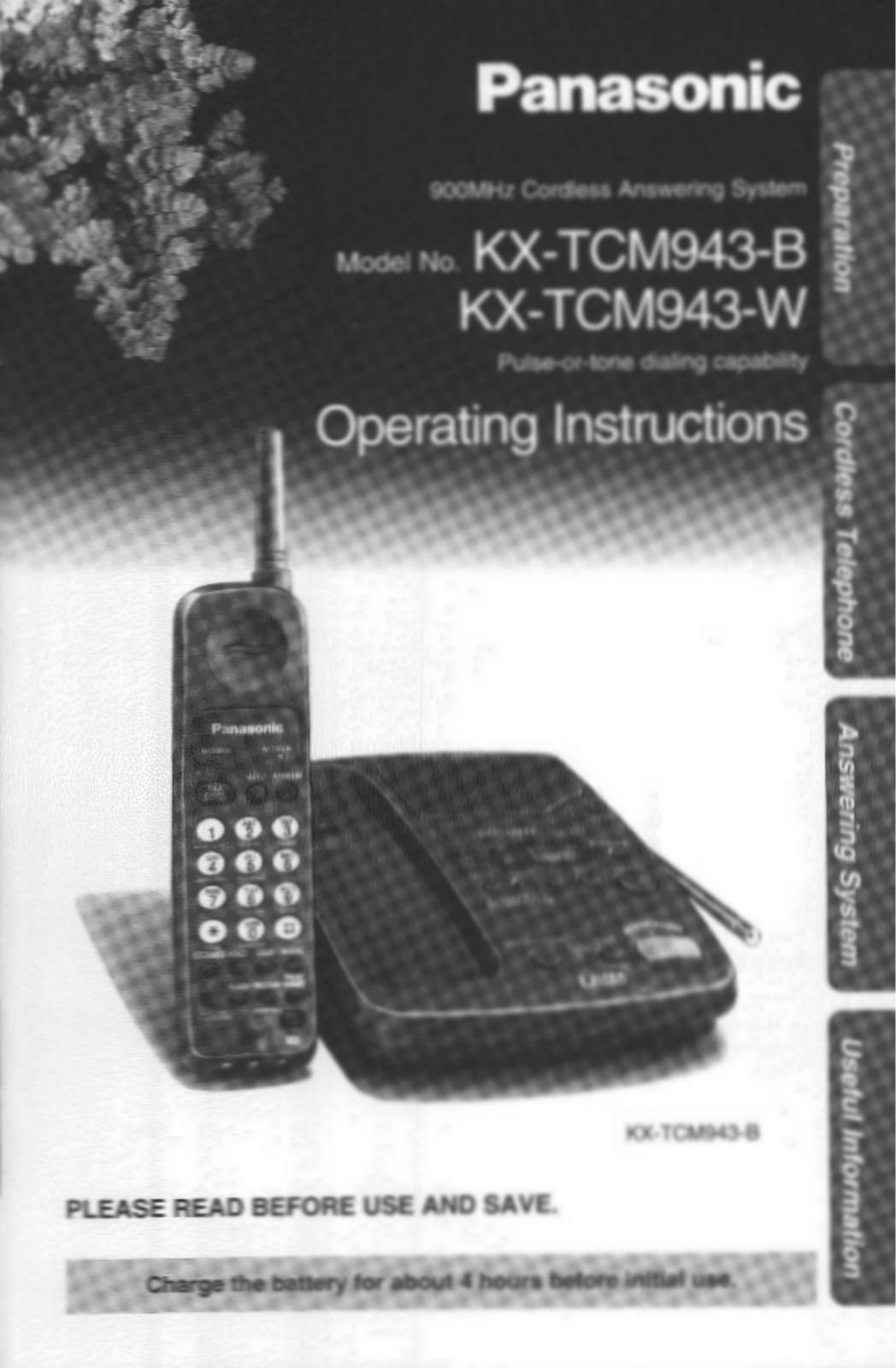Panasonic kx-tcm943 Operation Manual