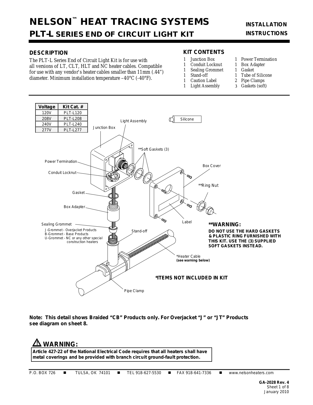 Nelson GA-2028, PLT-L Connection Kit Instruction Sheet - ManualMachine.com