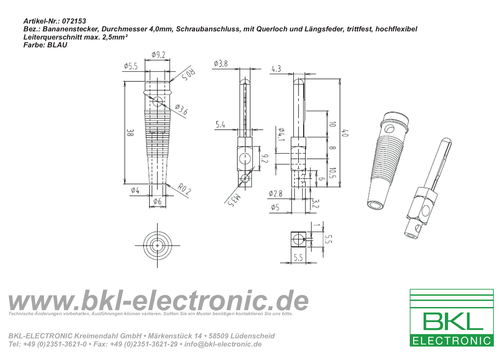 BKL BKL 072153-P Datasheet - ManualMachine.com