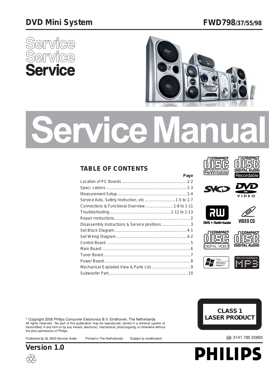 Philips FWD 798 55 Diagram