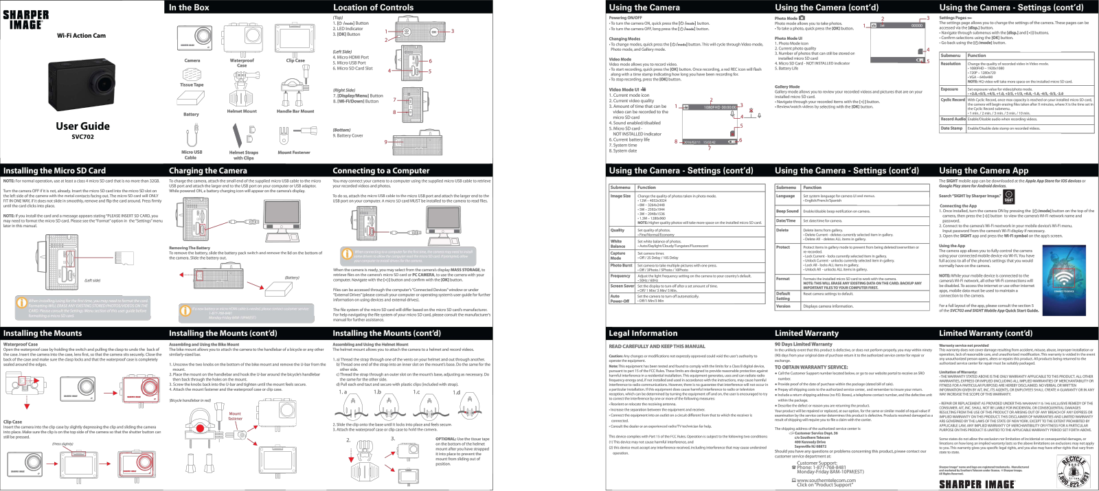 Sharper image SVC702 User Manual