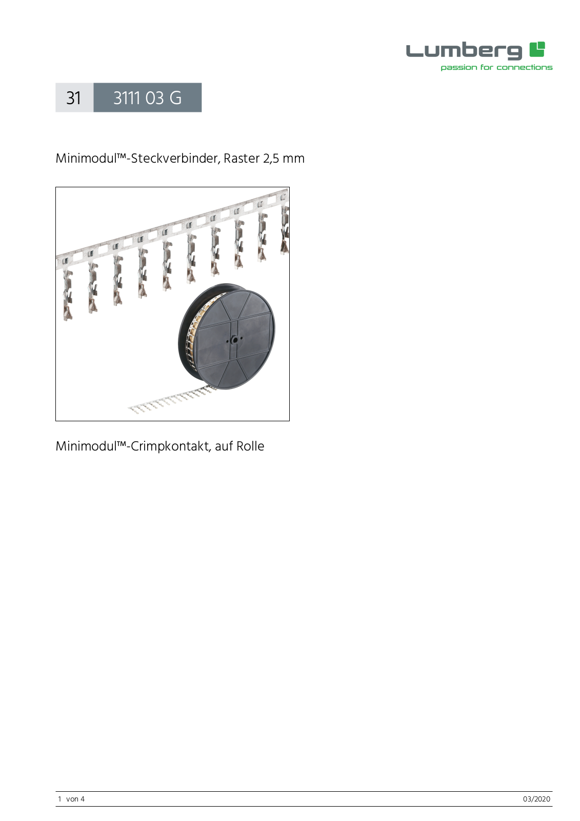 LUMBERG LUM 3111 03 Datasheet