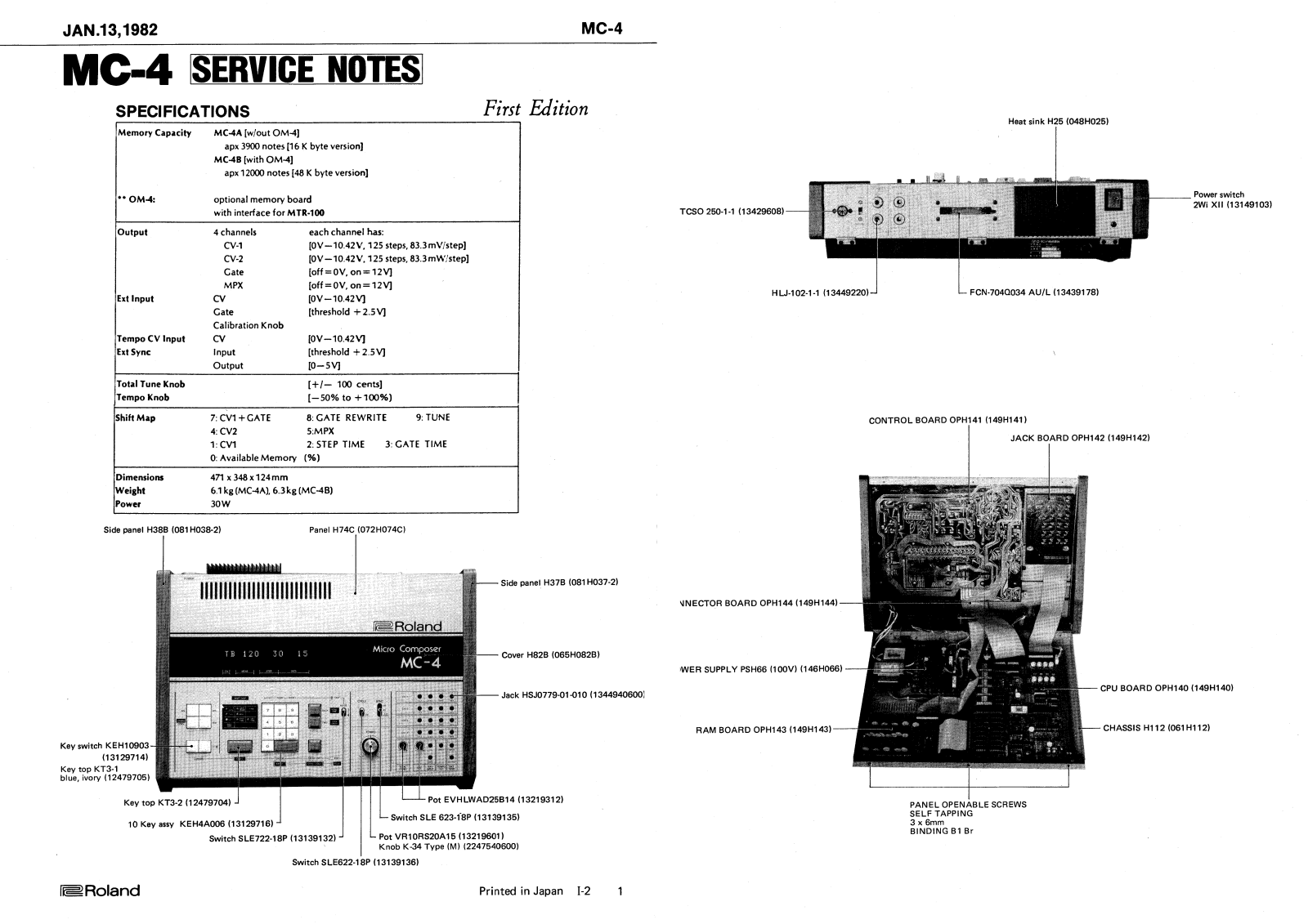 Roland MC-4 Schematic