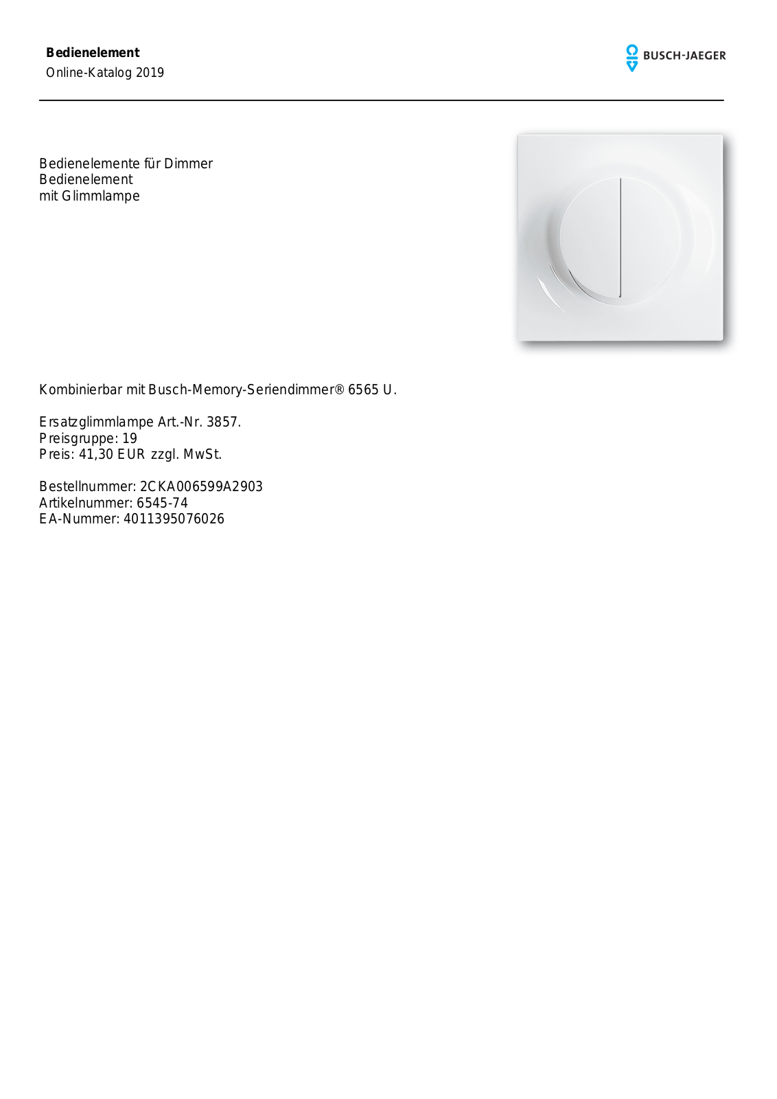 Busch-Jaeger 6545-74 User Manual - ManualMachine.com