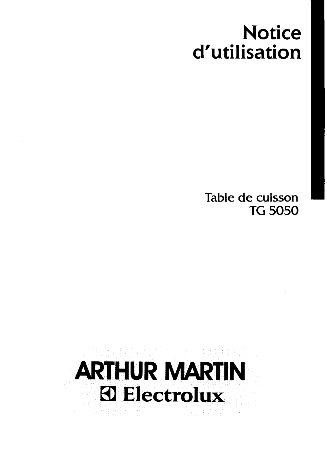 Arthur martin TG5050 User Manual