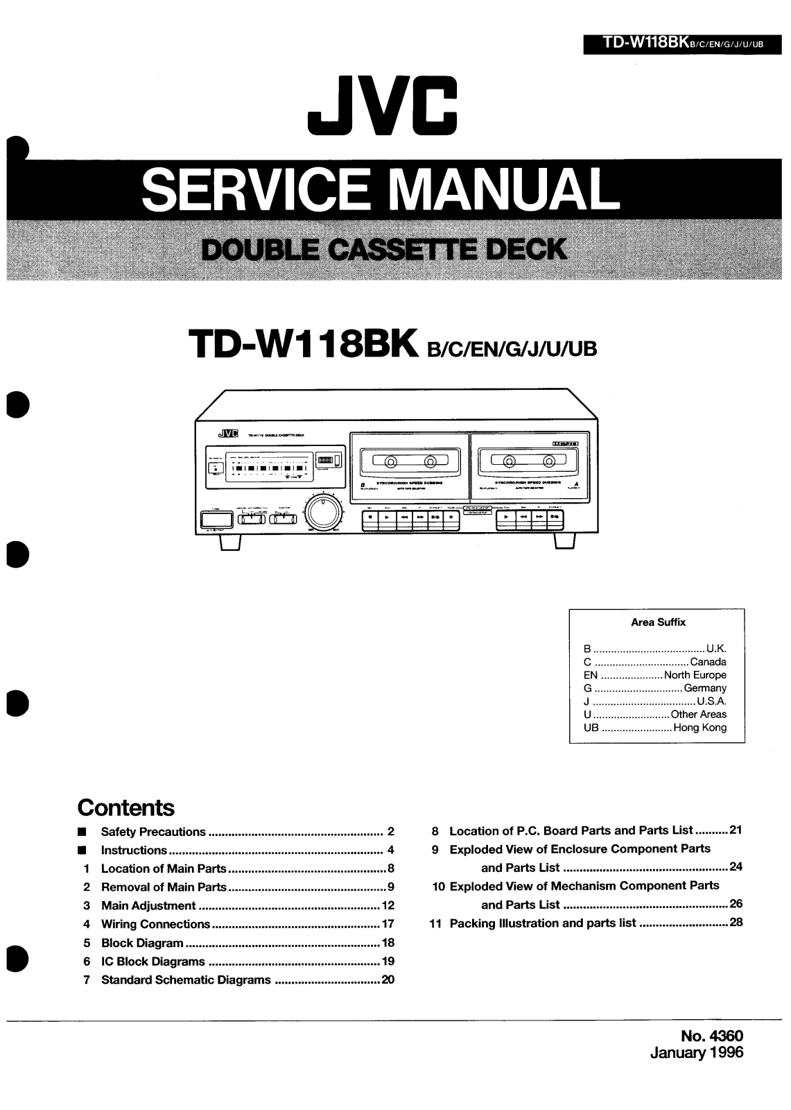 JVC TDW-118-BK Service manual