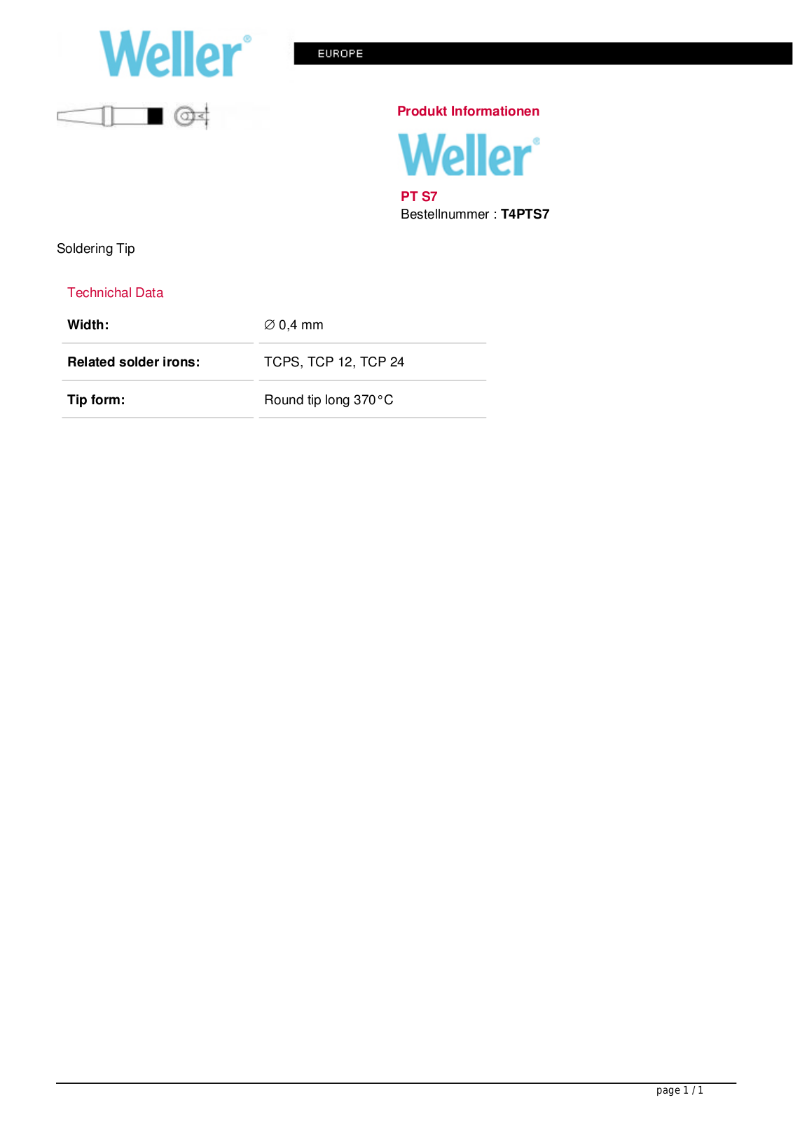 Datasheet 4PTS7-10 Specification - ManualMachine.com